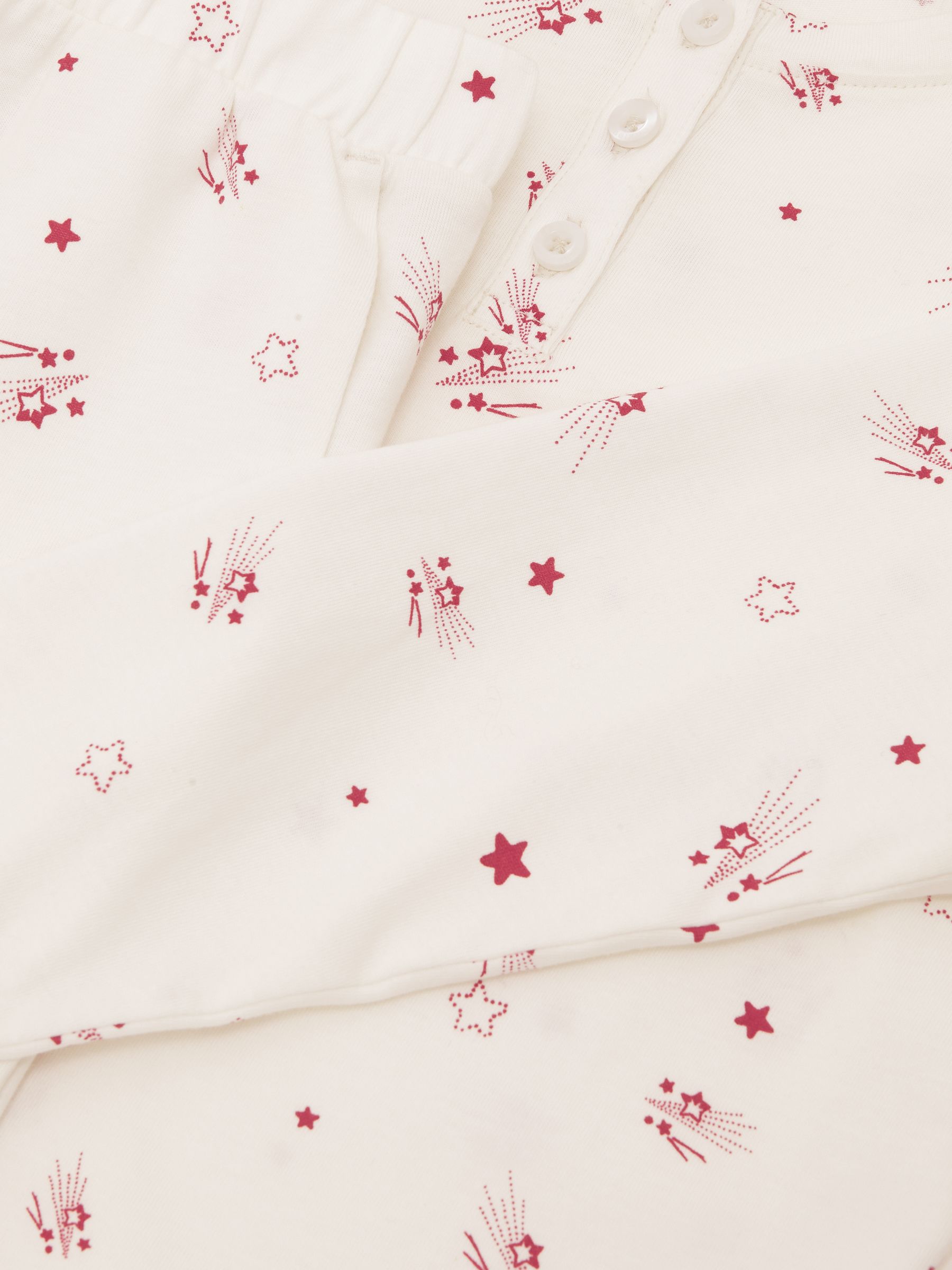 9-13 yrs Cotton-Jersey Star-Print Pyjama Set in Ivory - Image 5 of 5