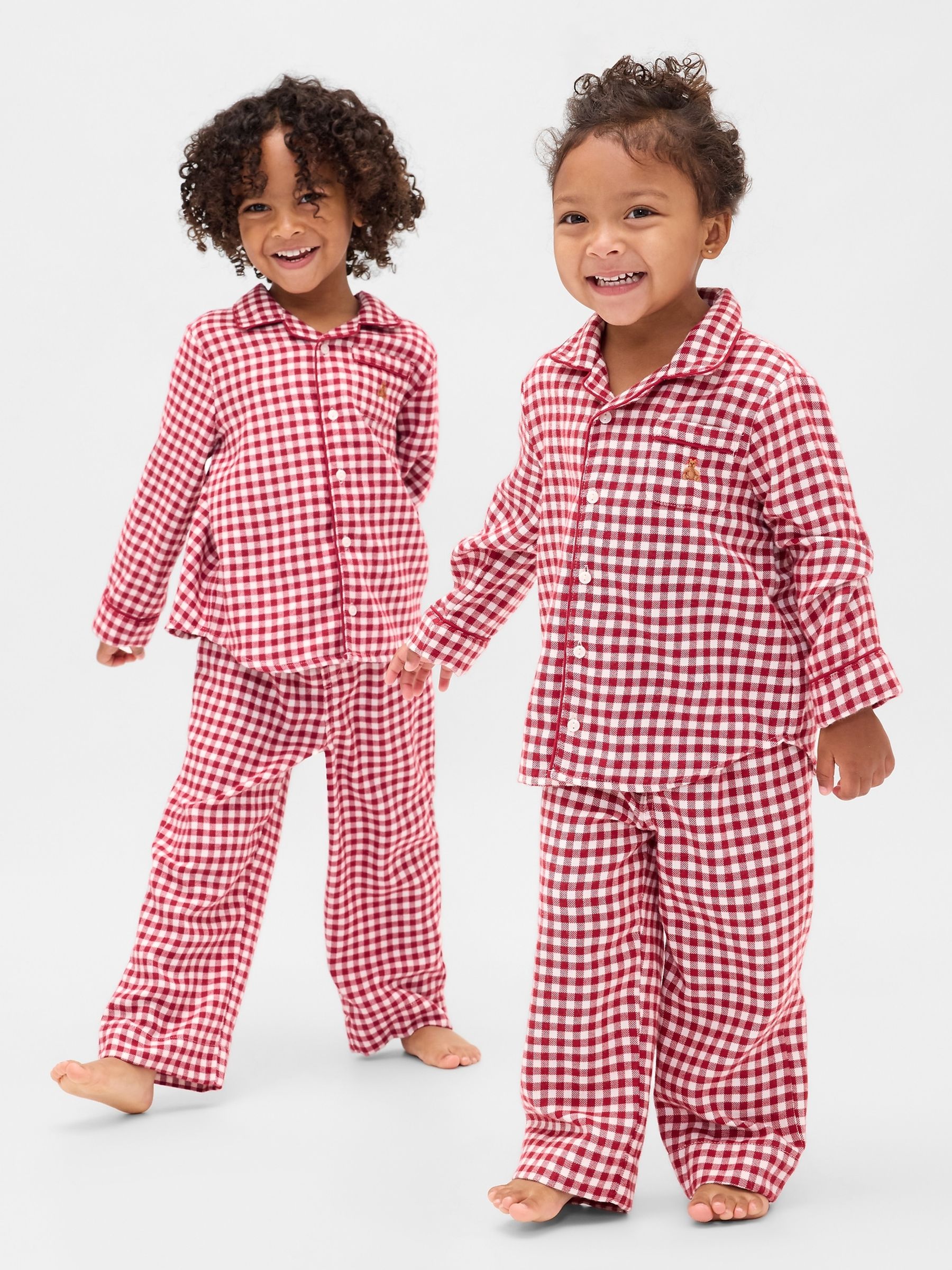 Red Gingham Matching Family Christmas Pyjamas - Image 1 of 5