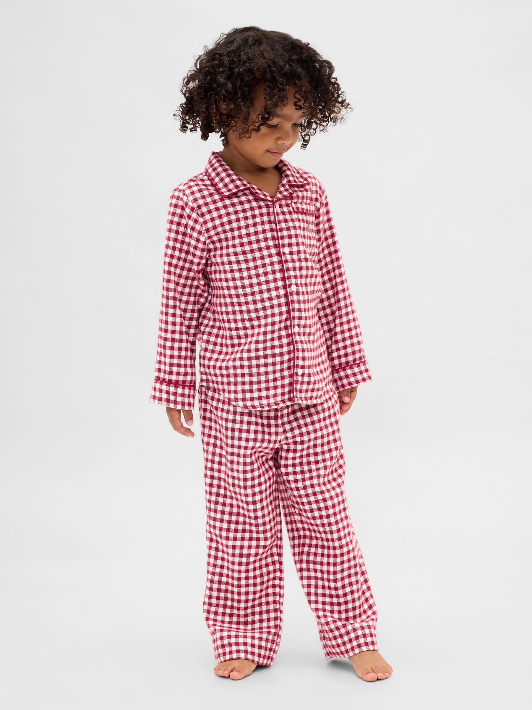 Red Gingham Matching Family Christmas Pyjamas - Image 2 of 5