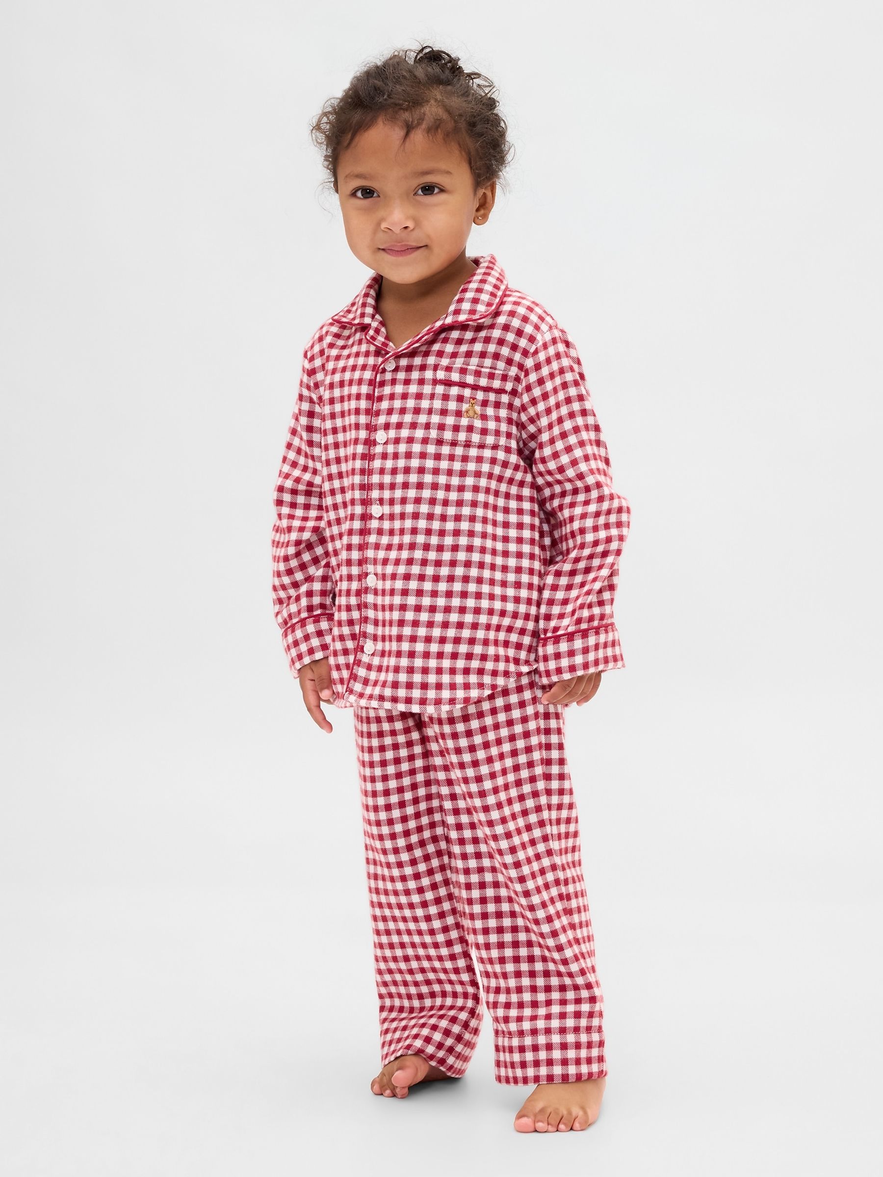 Red Gingham Matching Family Christmas Pyjamas - Image 3 of 5