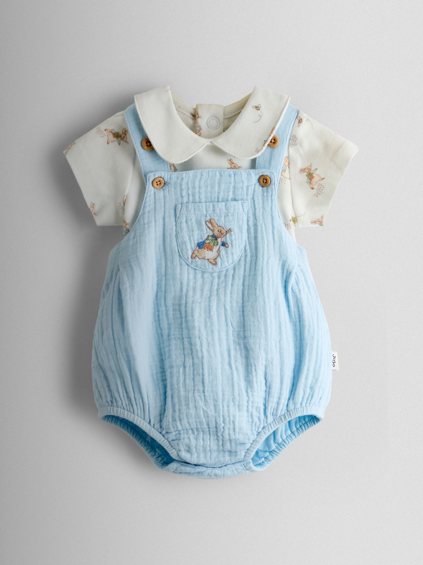 Blue Peter Rabbit™ Cheesecloth Dungaree & Body Set - Image 2 of 9