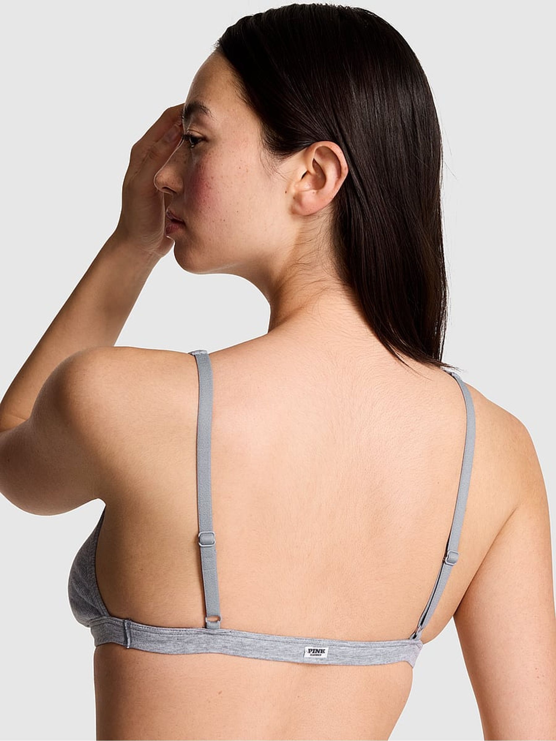 Medium Heather Grey Plunge Rib Bralette - Image 2 of 2