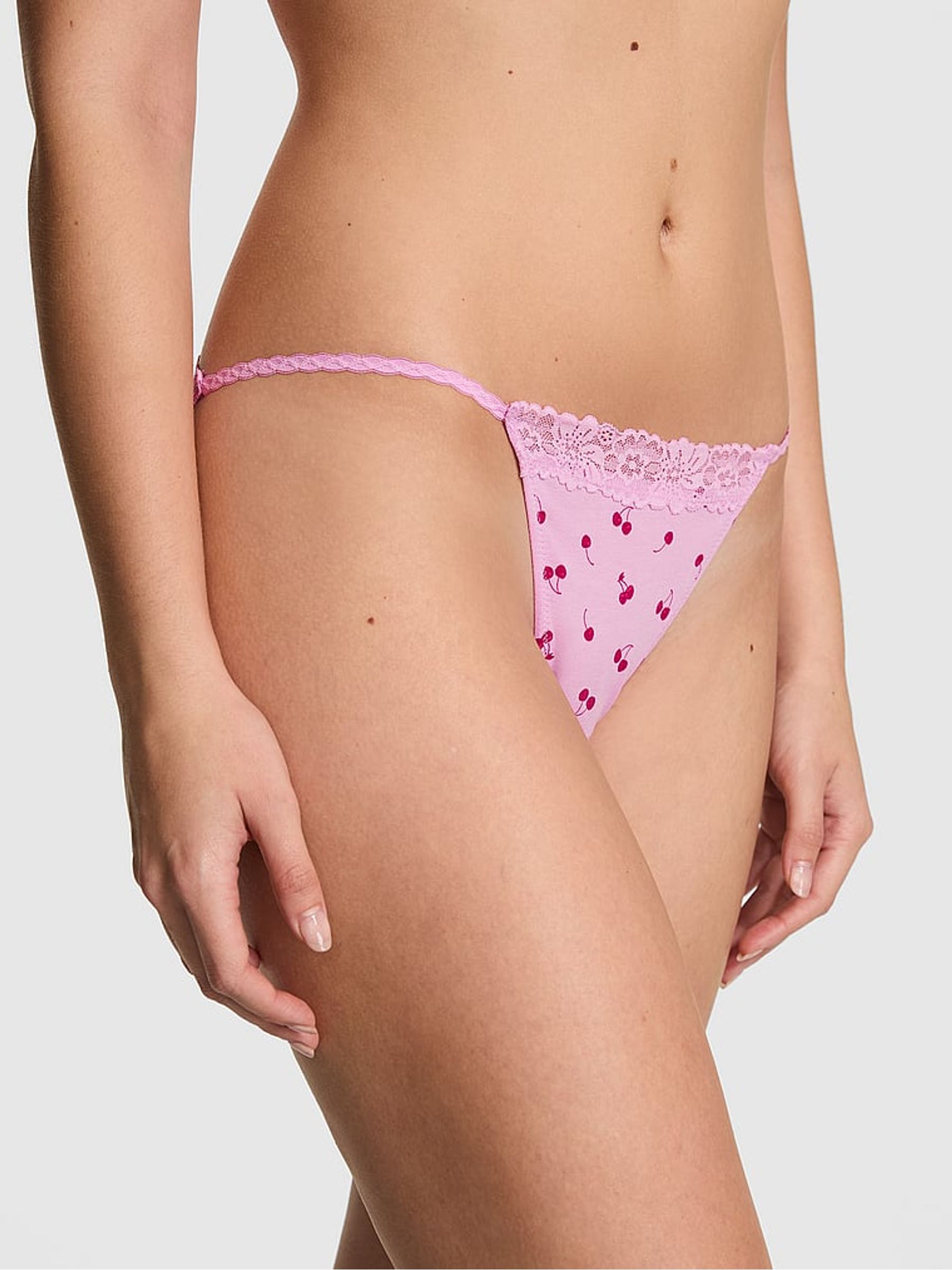 Hushed Lilac Purple Bikini Cotton Heather Lace Trim Knickers - Image 1 of 3 Hushed Lilac Purple Bikini Cotton Heather Lace Trim Knickers - Image 1 of 3