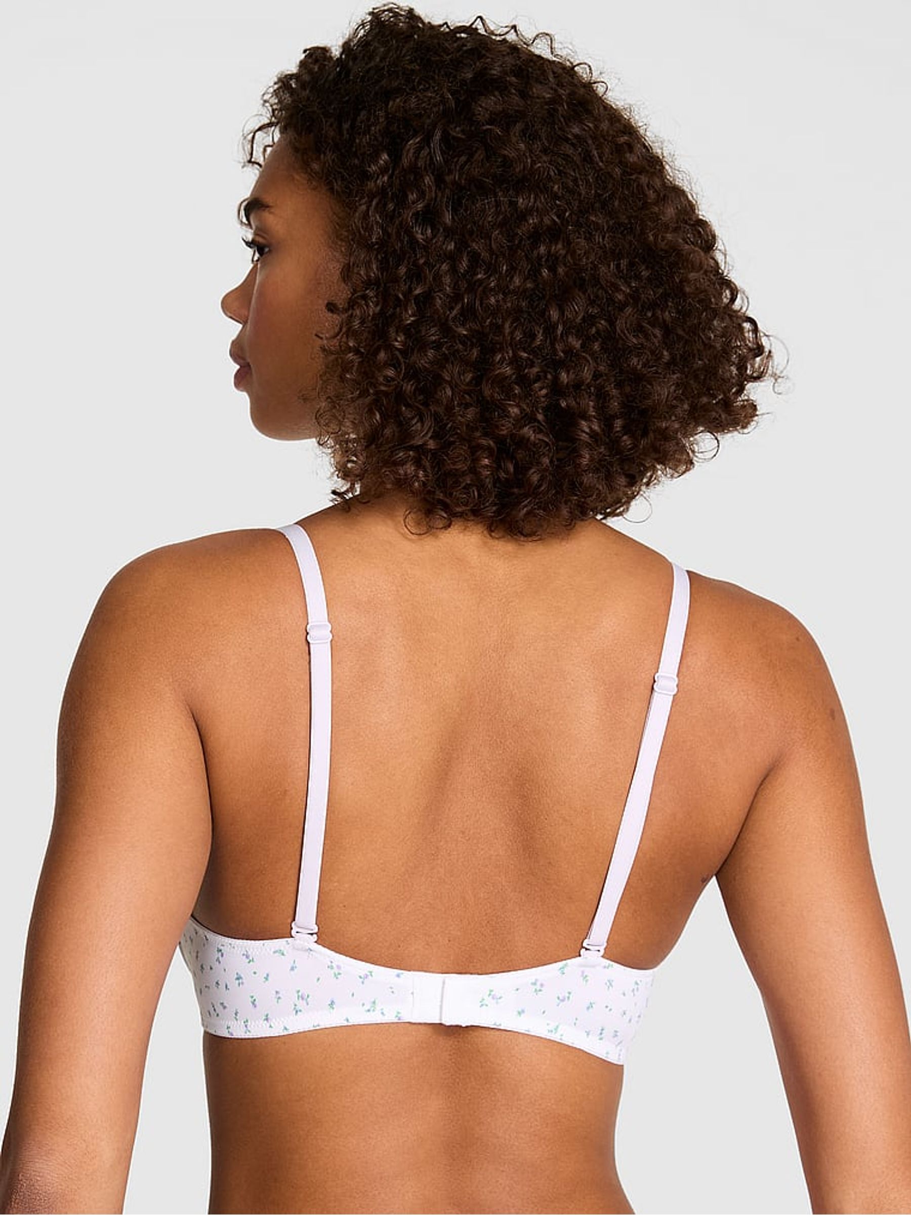 White Floral Print T Shirt Bra - Image 2 of 2