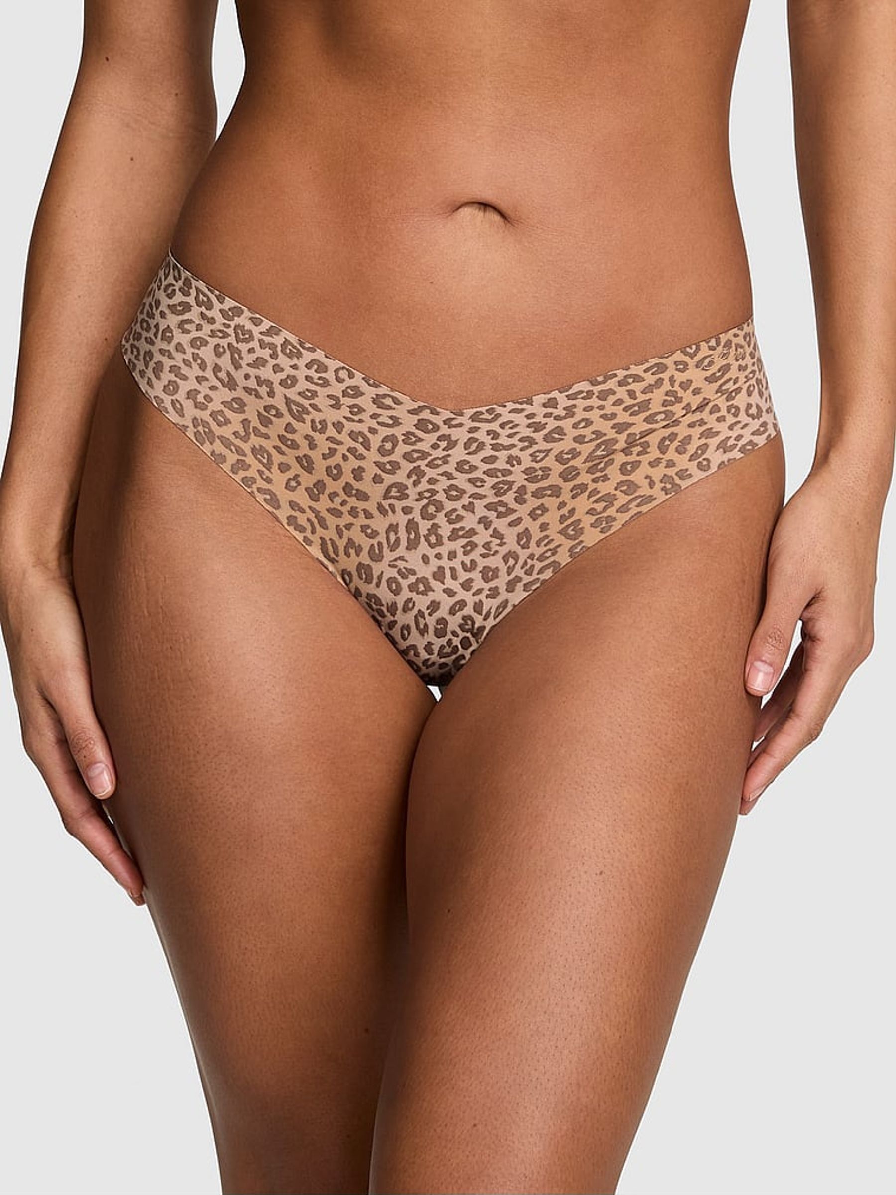 Brown Leopard Thong No Show Knickers - Image 1 of 2