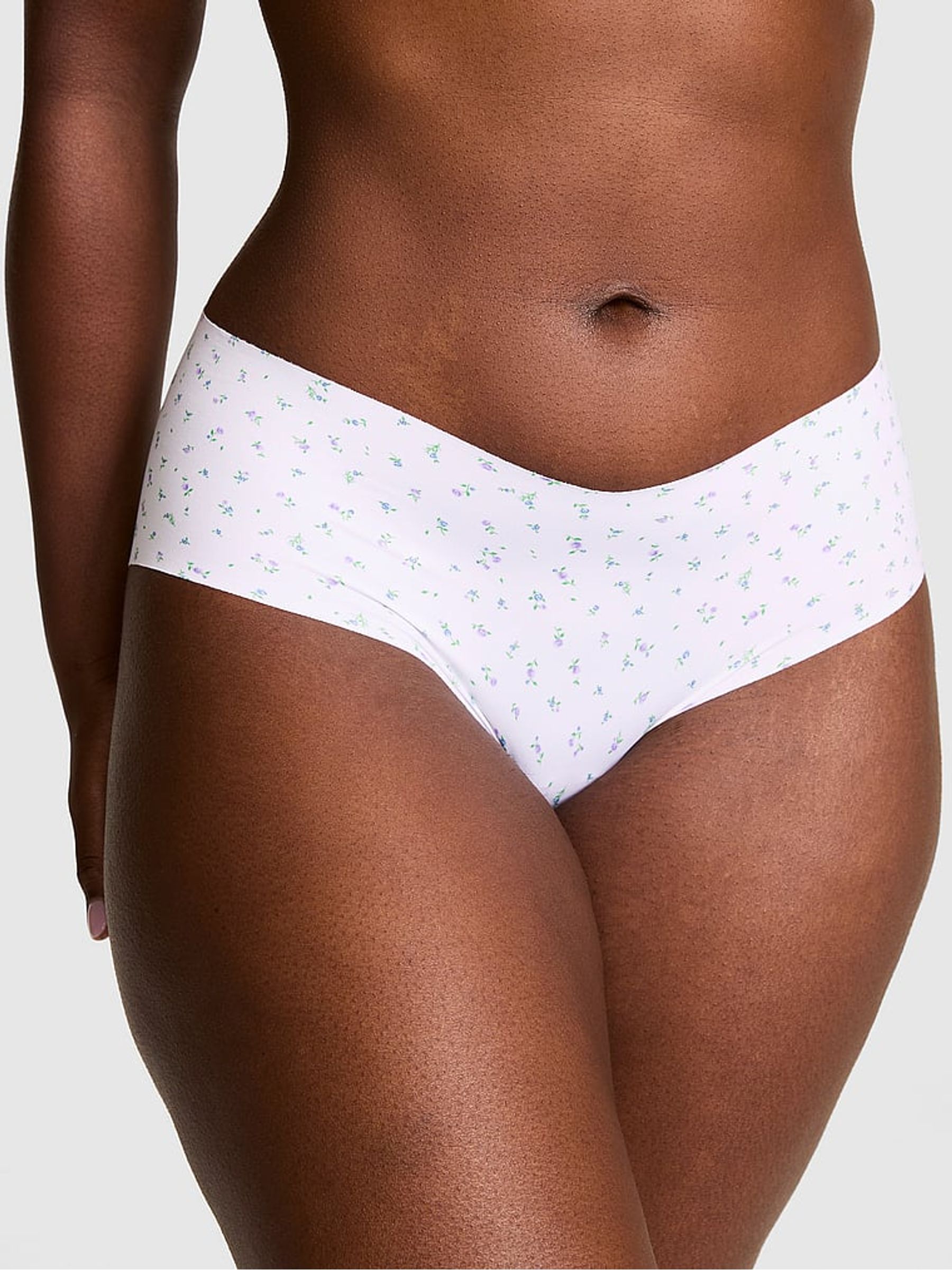 Hushed Lilac Purple Floral Print Hipster No Show Knickers - Image 1 of 2