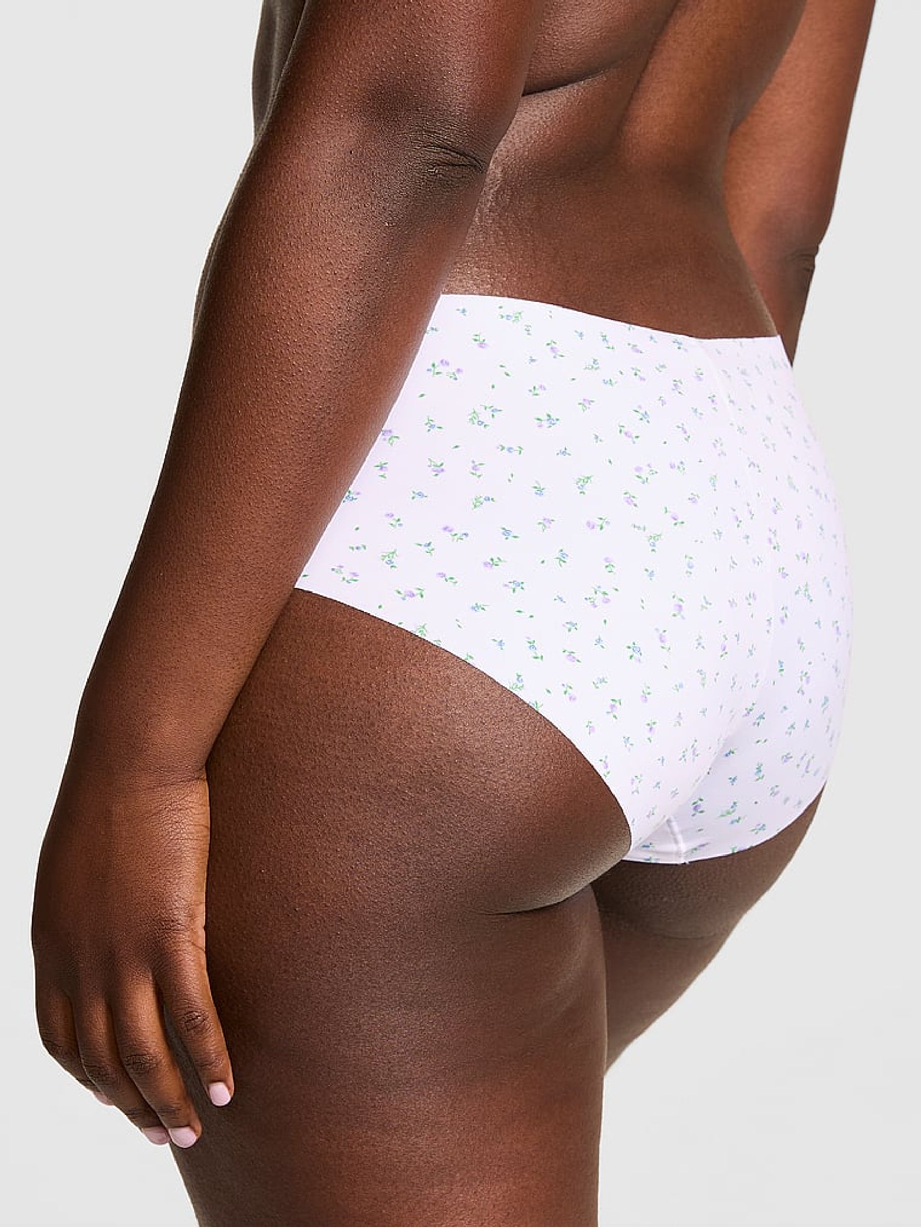 Hushed Lilac Purple Floral Print Hipster No Show Knickers - Image 2 of 2