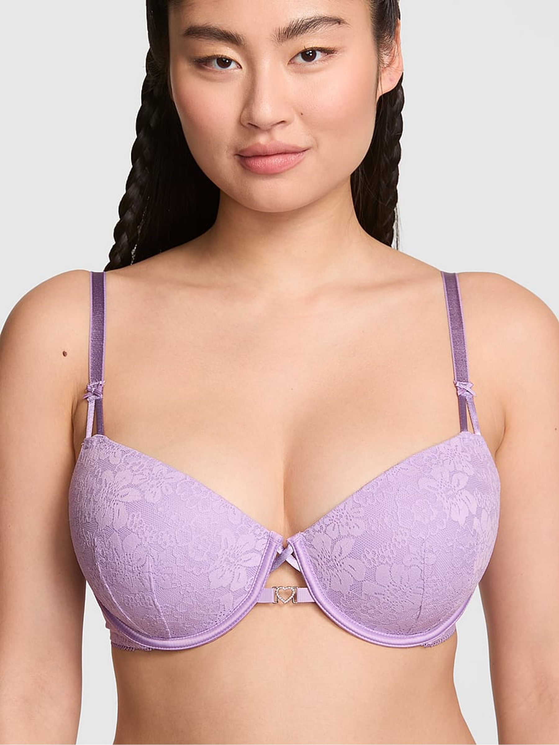 Purple Aster Balcony Valentine's Charm Lace Bra - Image 1 of 3