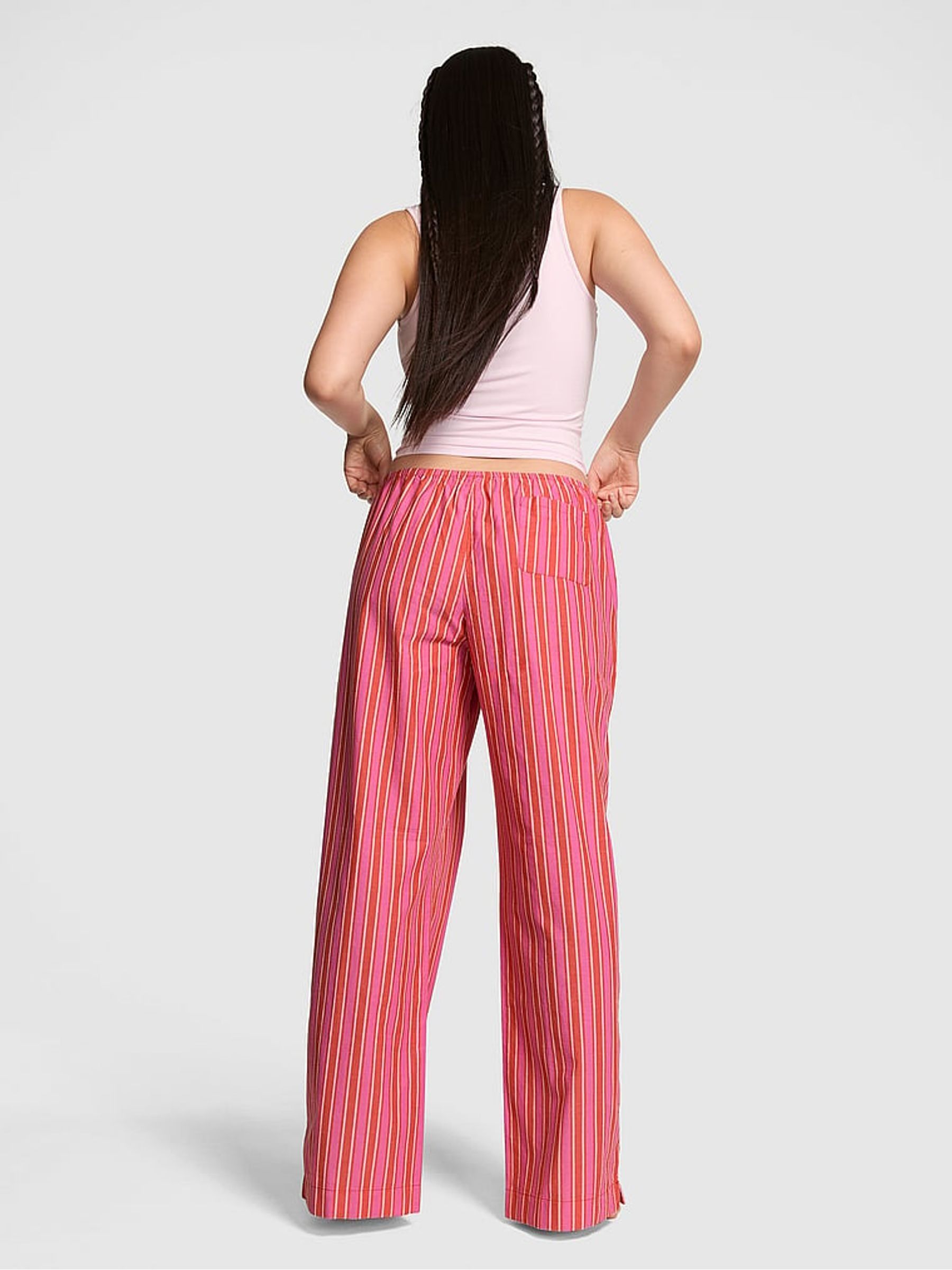Bright Vermillion Red Stripe Long Pyjama Bottoms - Image 2 of 3