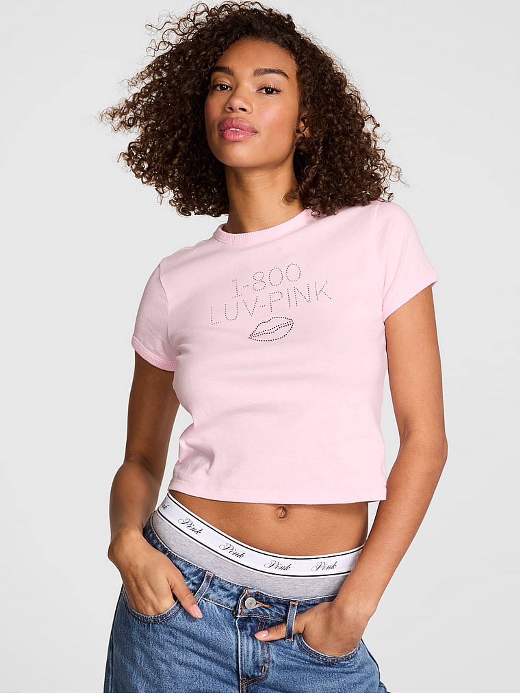 Pink Tulip Retro T-Shirt - Image 1 of 3