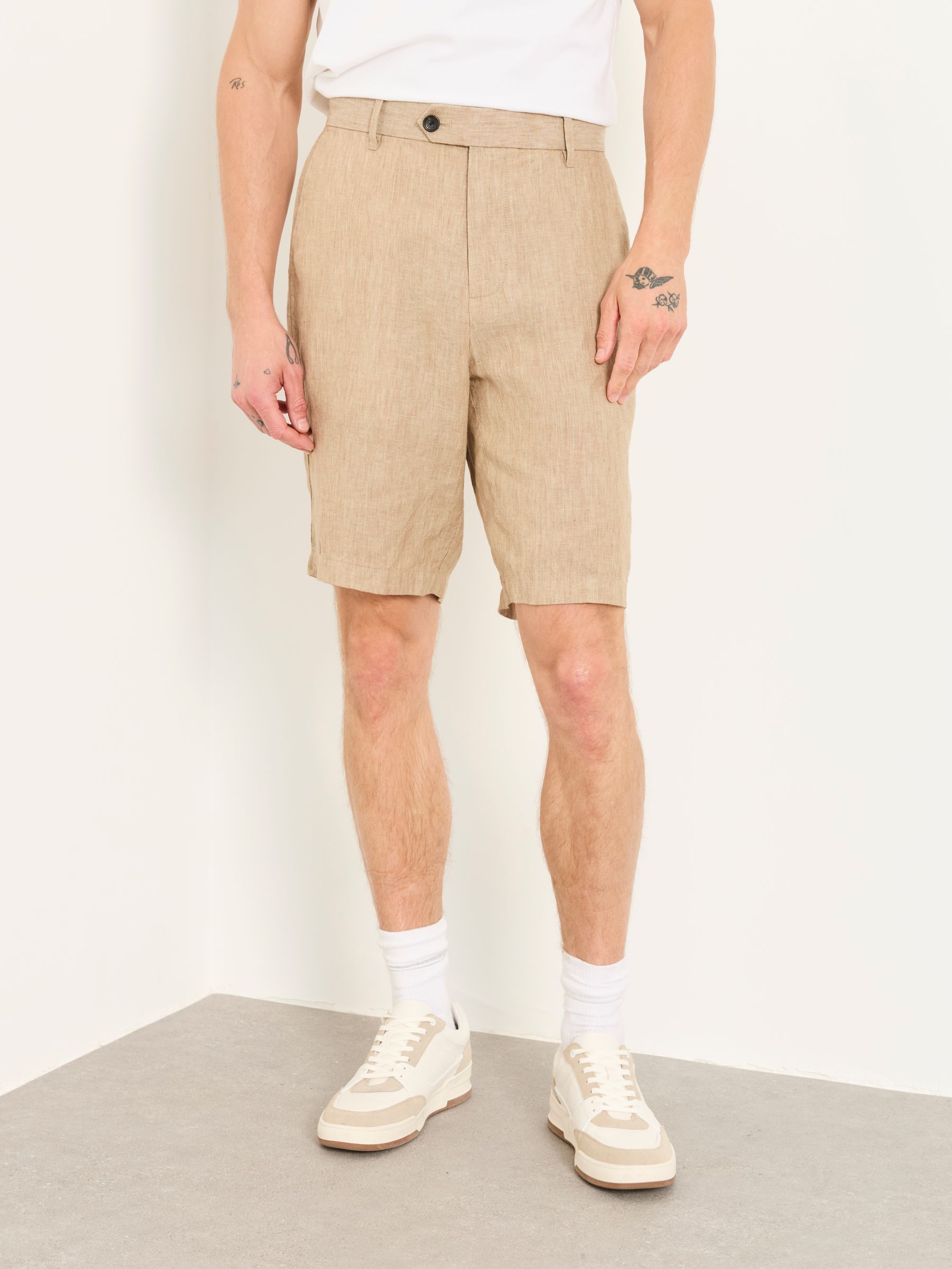 Natural Bosbury Linen Chino Shorts - Image 1 of 5
