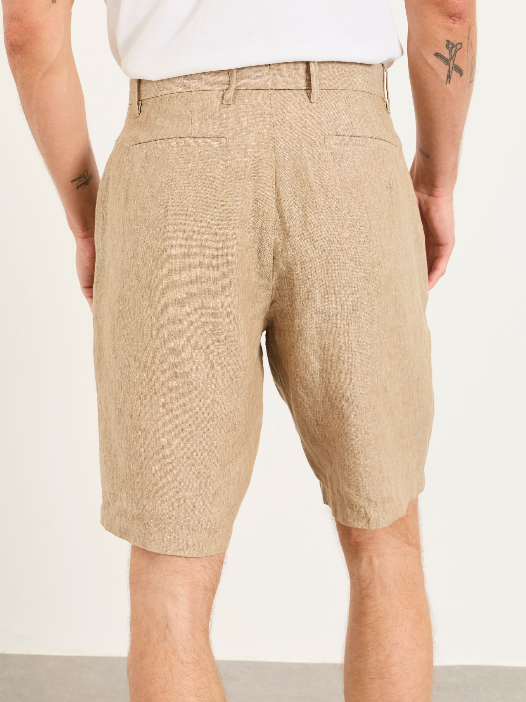 Natural Bosbury Linen Chino Shorts - Image 2 of 5