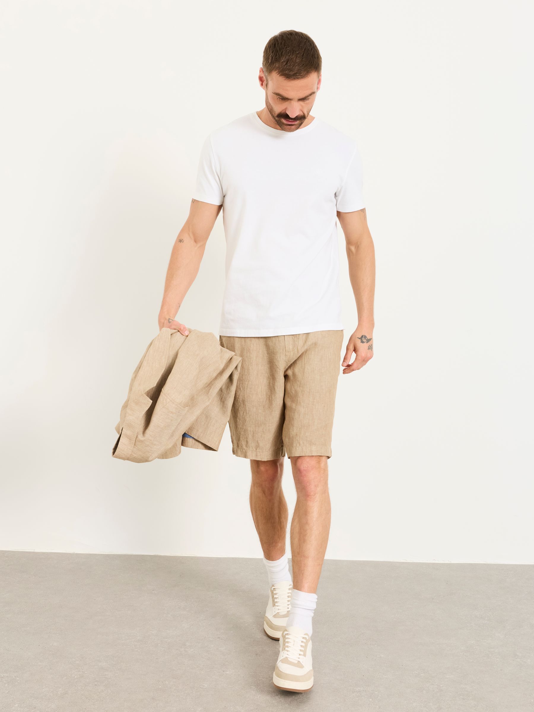 Natural Bosbury Linen Chino Shorts - Image 5 of 5