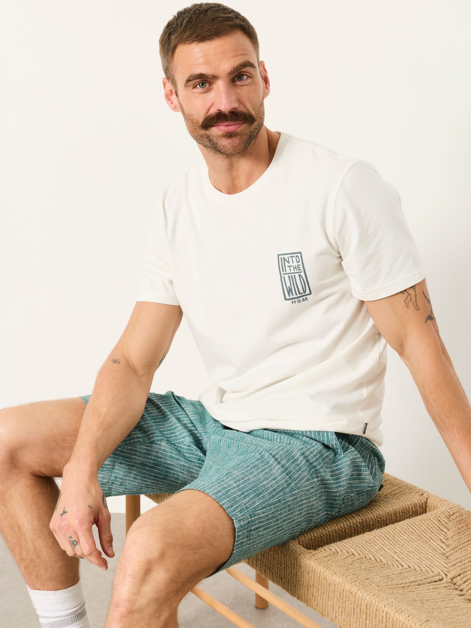 Selsey Teal Blue Stripe Pull On Shorts - Image 5 of 7