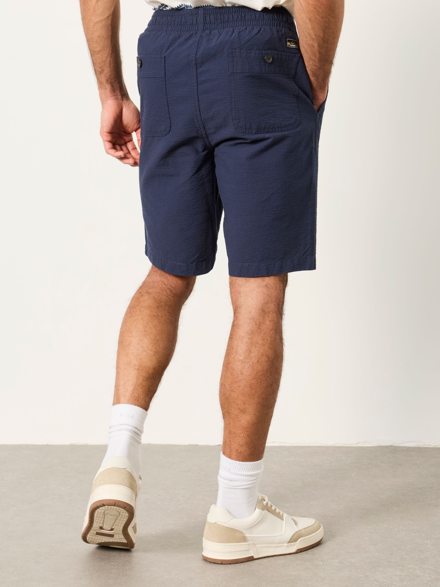 Selsey French Navy Seersucker Pull On Shorts - Image 2 of 5