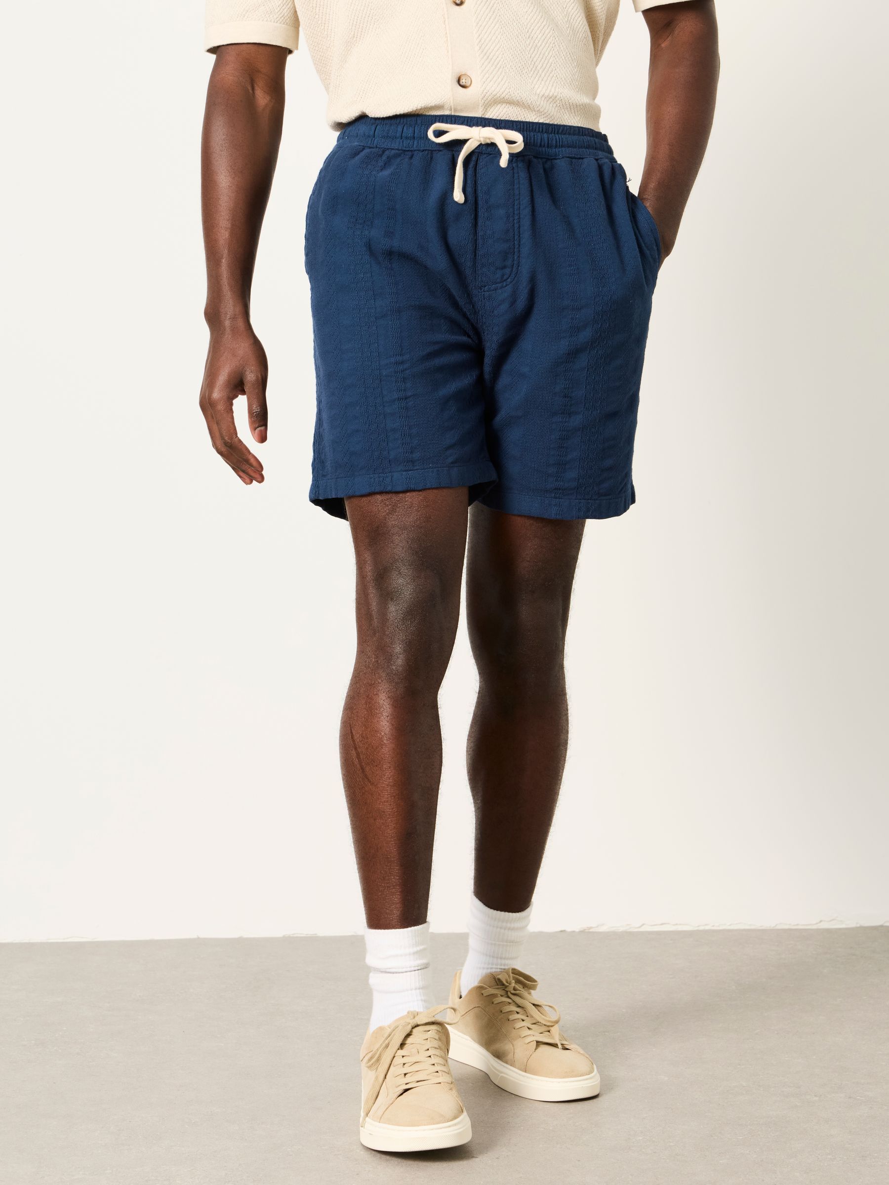 Indigo Blue Ladram Self Stripe Shorts - Image 1 of 6