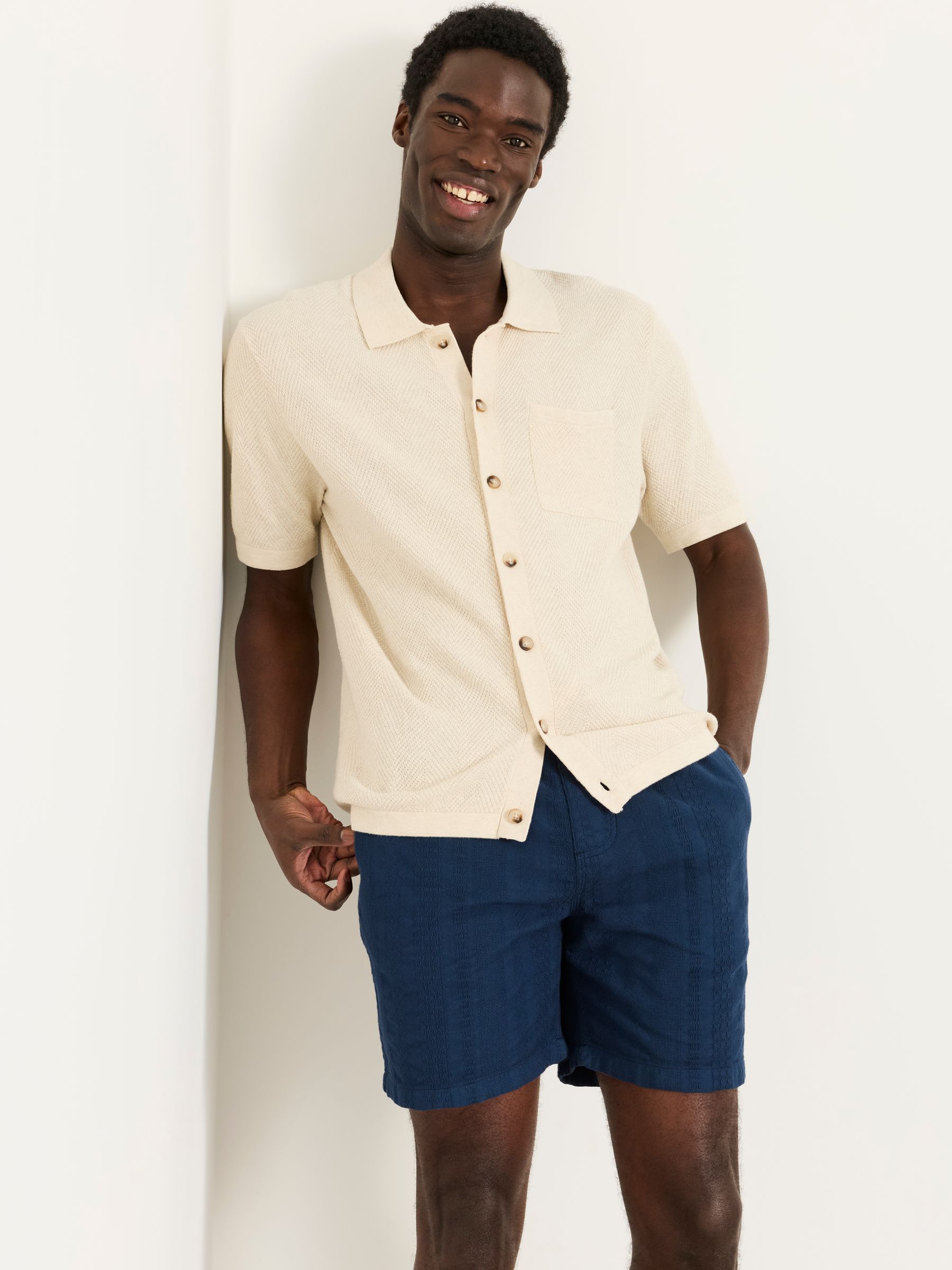 Indigo Blue Ladram Self Stripe Shorts - Image 4 of 6