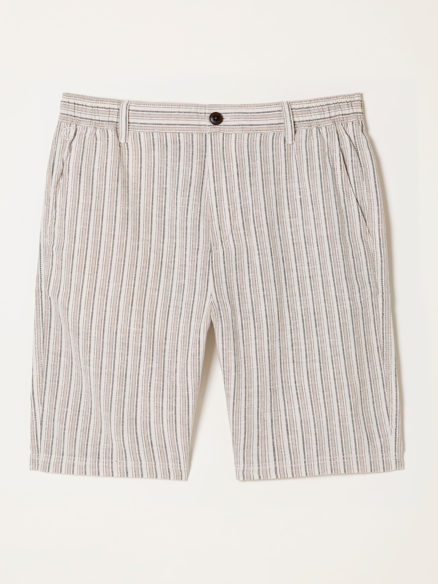 Salcombe Natural Stripe Linen Cotton Shorts - Image 5 of 5