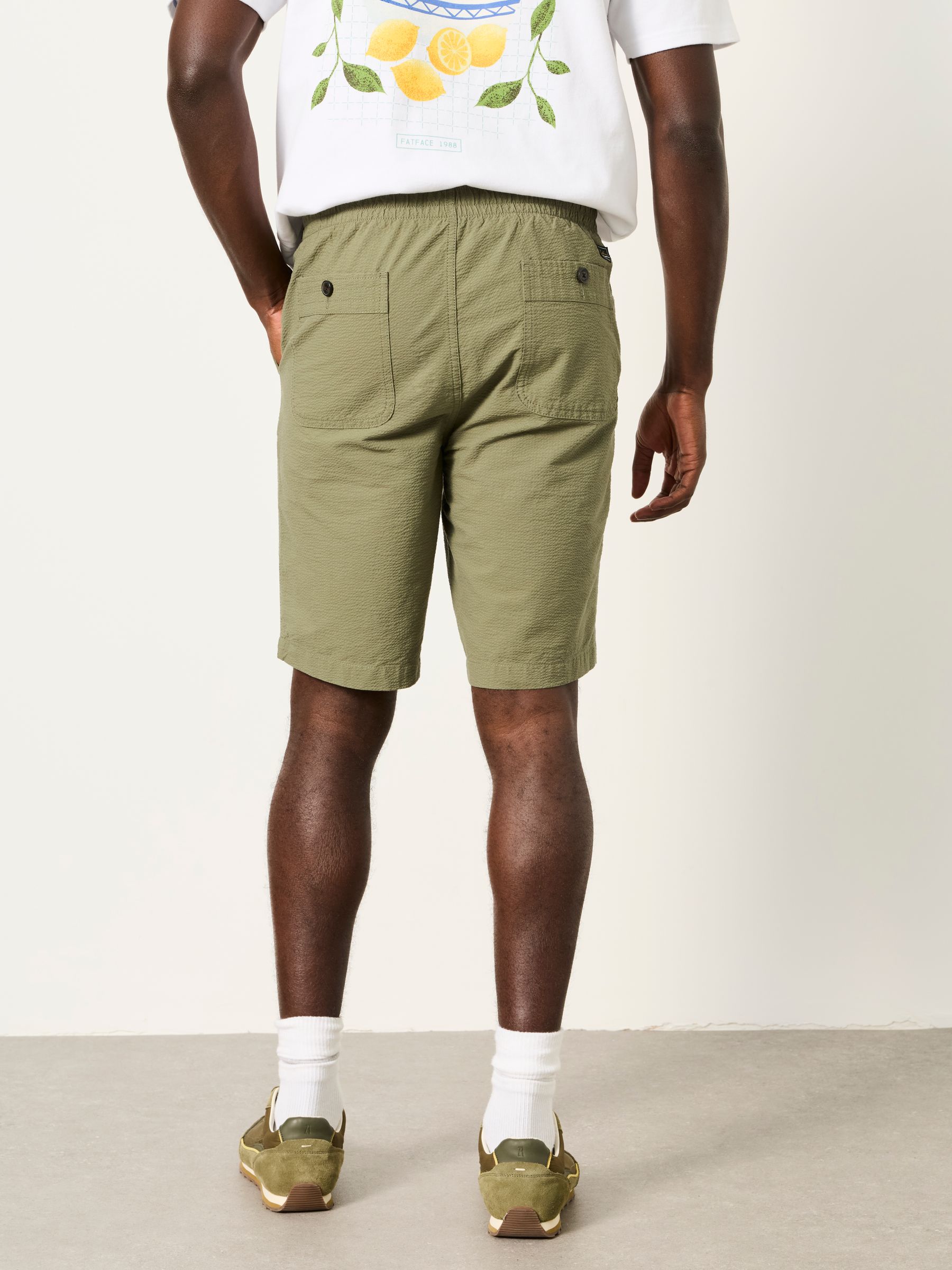 Selsey Green Haze Seersucker Pull On Shorts - Image 2 of 6