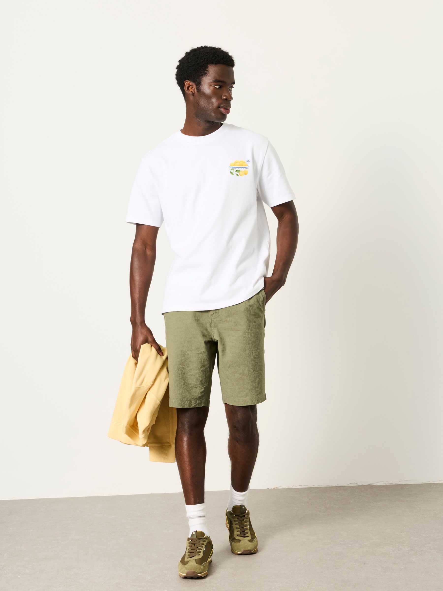 Selsey Green Haze Seersucker Pull On Shorts - Image 3 of 6