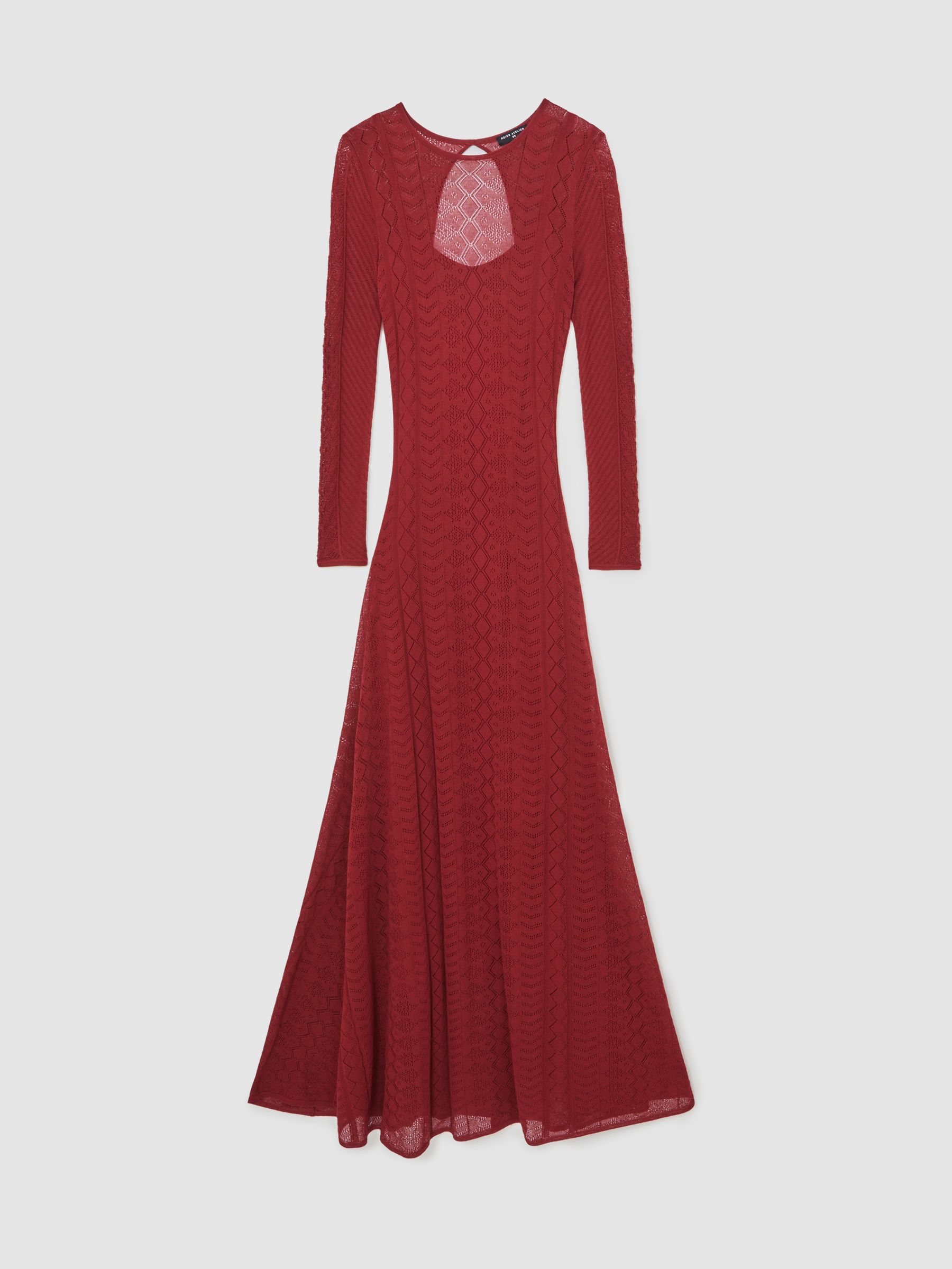 Stitch Detail Dress in Red - Image 2 of 6