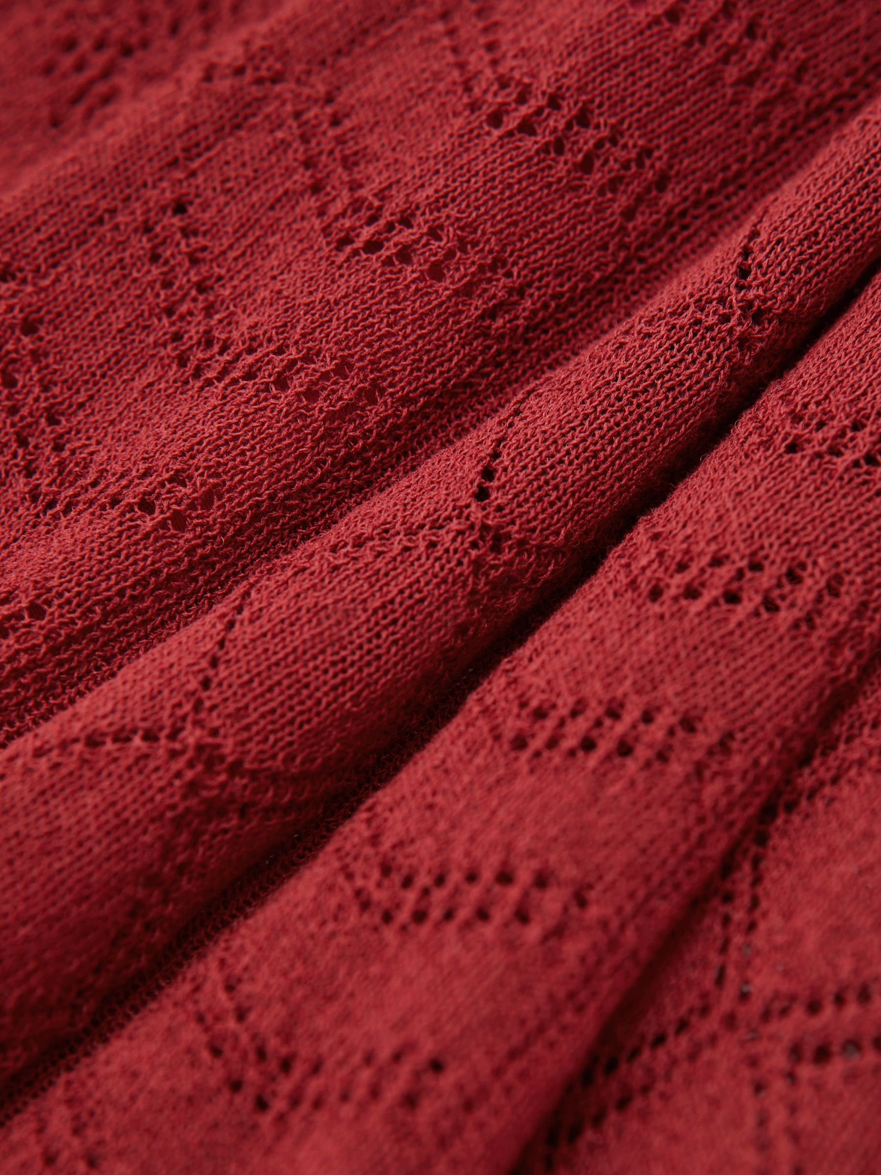 Atelier Pointelle-Knit Maxi Dress in Red - image 3