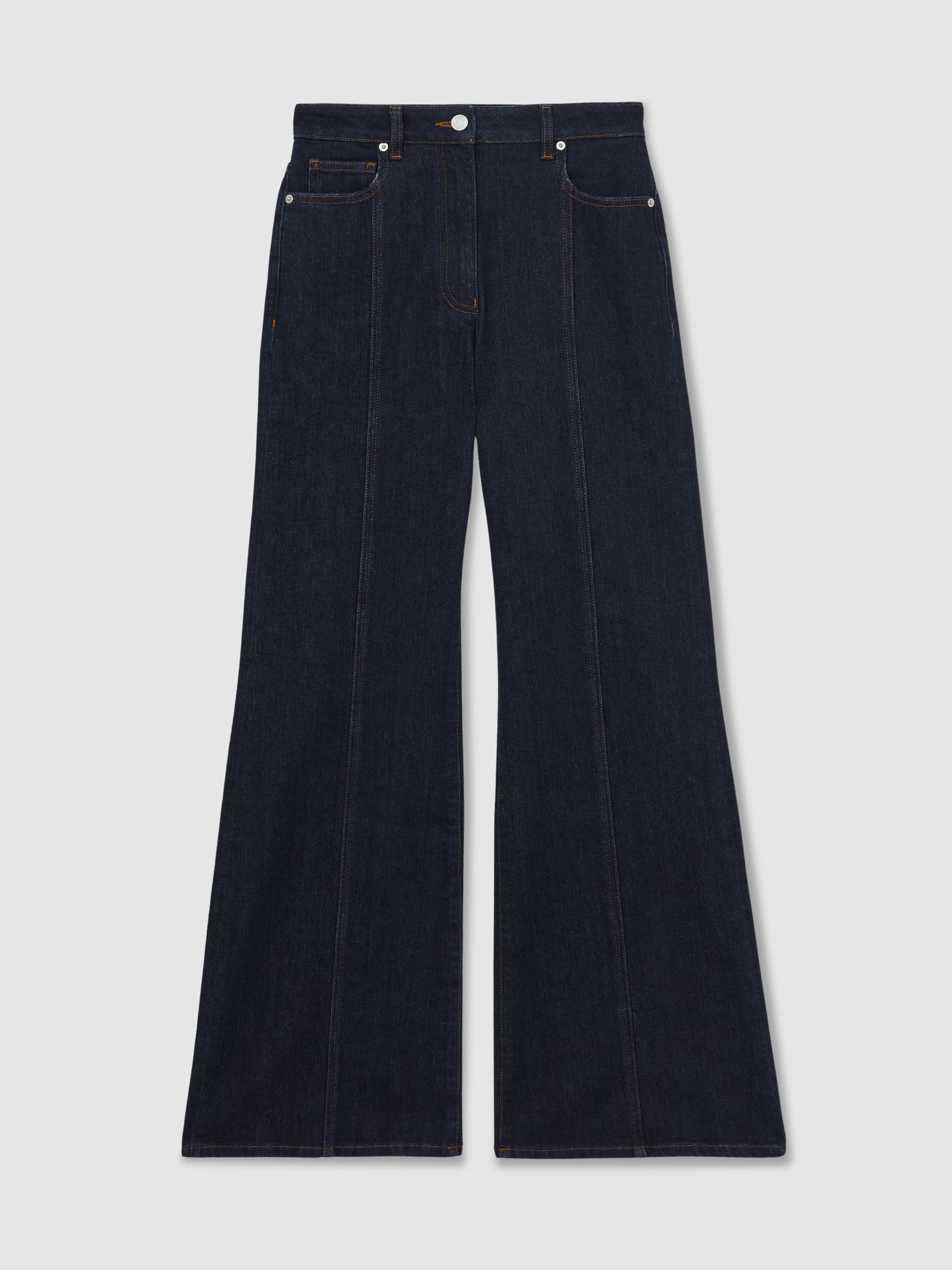 Petite Flared Seam-Detail Jeans in Indigo - Image 2 of 8