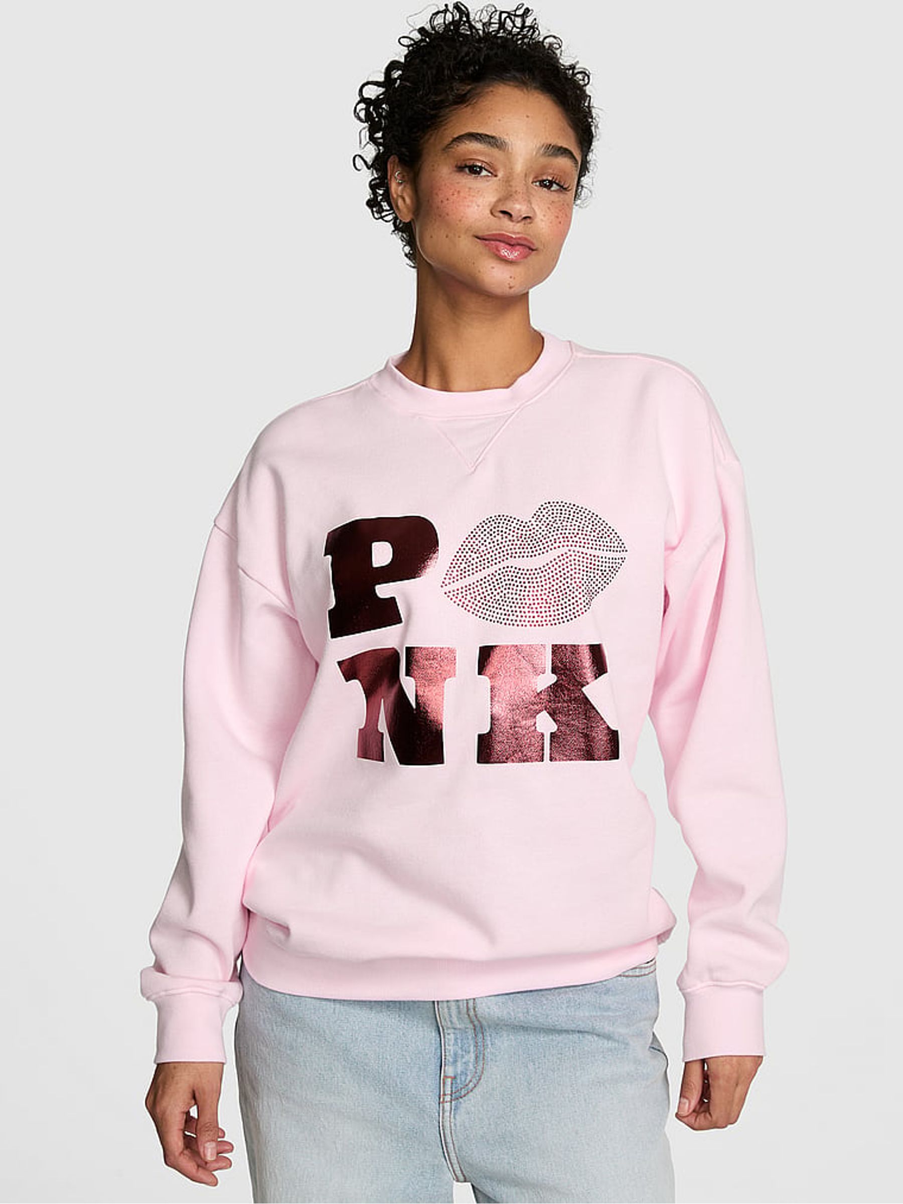 Pink Tulip Fleece Sweatshirt - Image 1 of 2 Pink Tulip Fleece Sweatshirt - Image 1 of 2