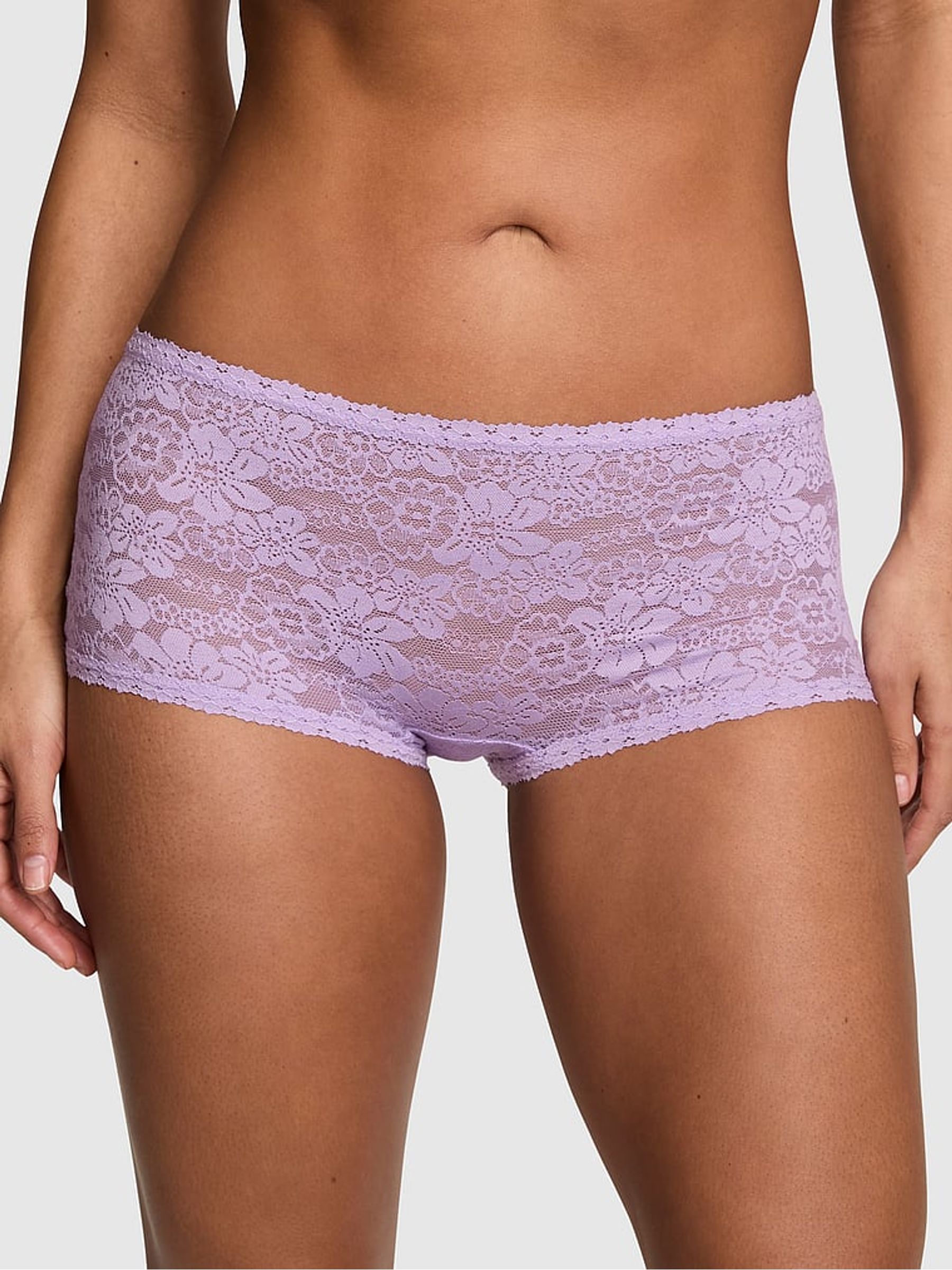 Purple Aster Short Floral Lace Knickers - Image 1 of 2