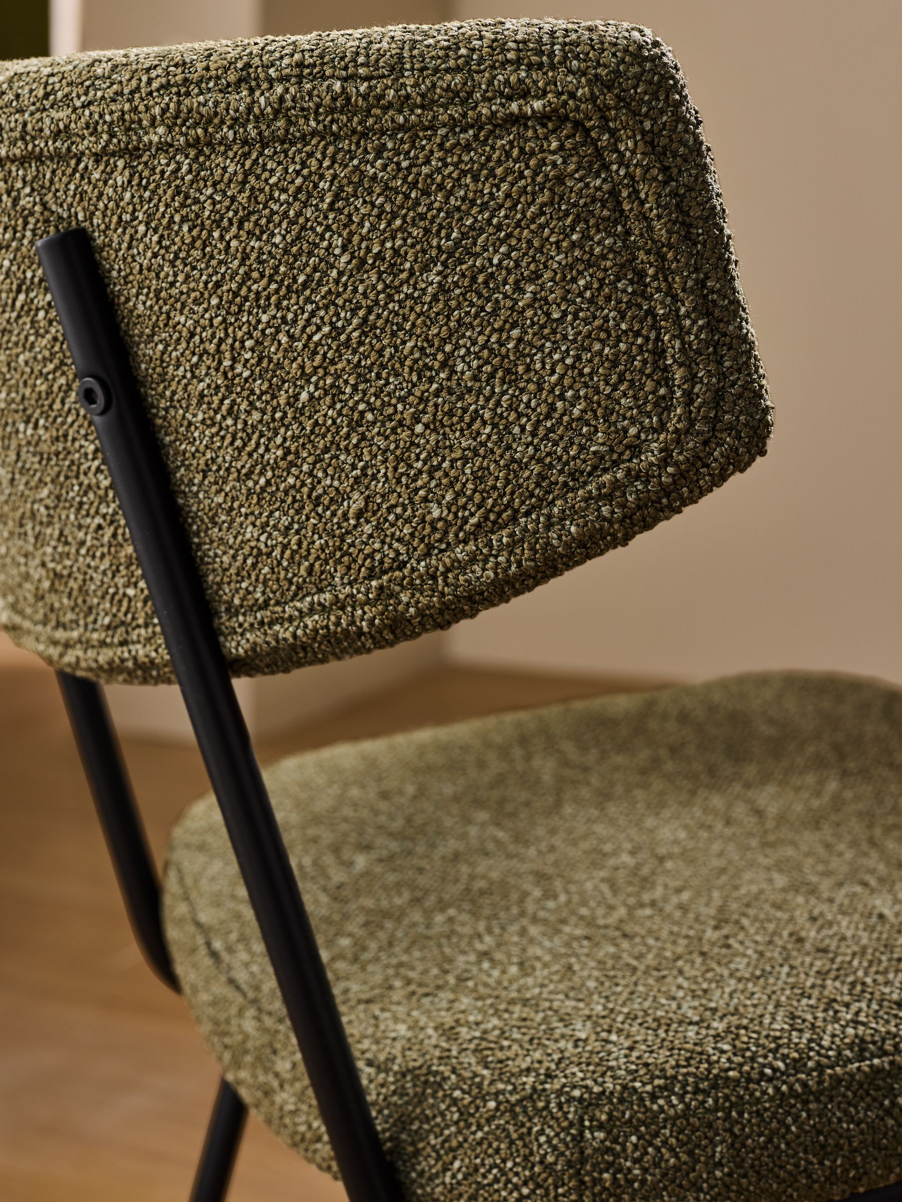 Set of 2 Halina Dining Chairs in Soft Touch Boucle Forest Green - Image 3 of 5