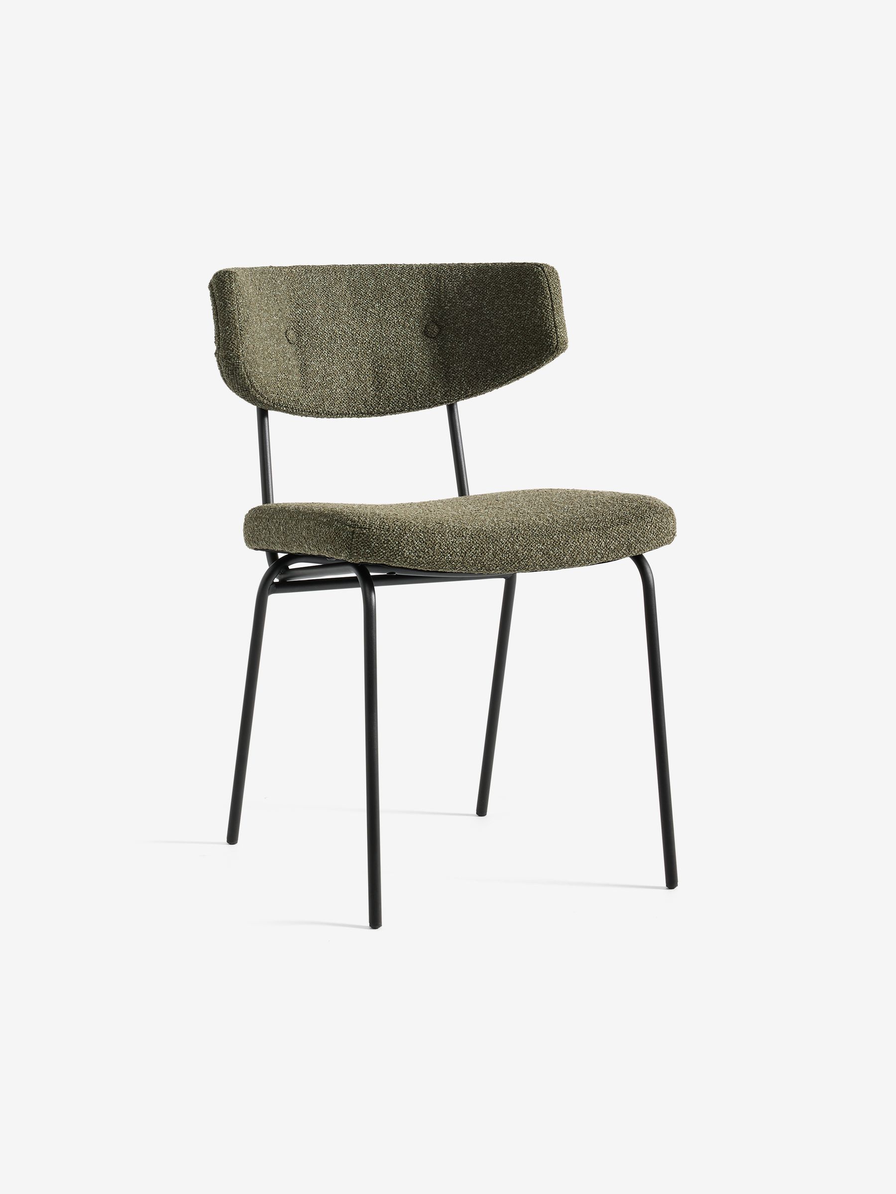 Set of 2 Halina Dining Chairs in Soft Touch Boucle Forest Green - Image 5 of 5