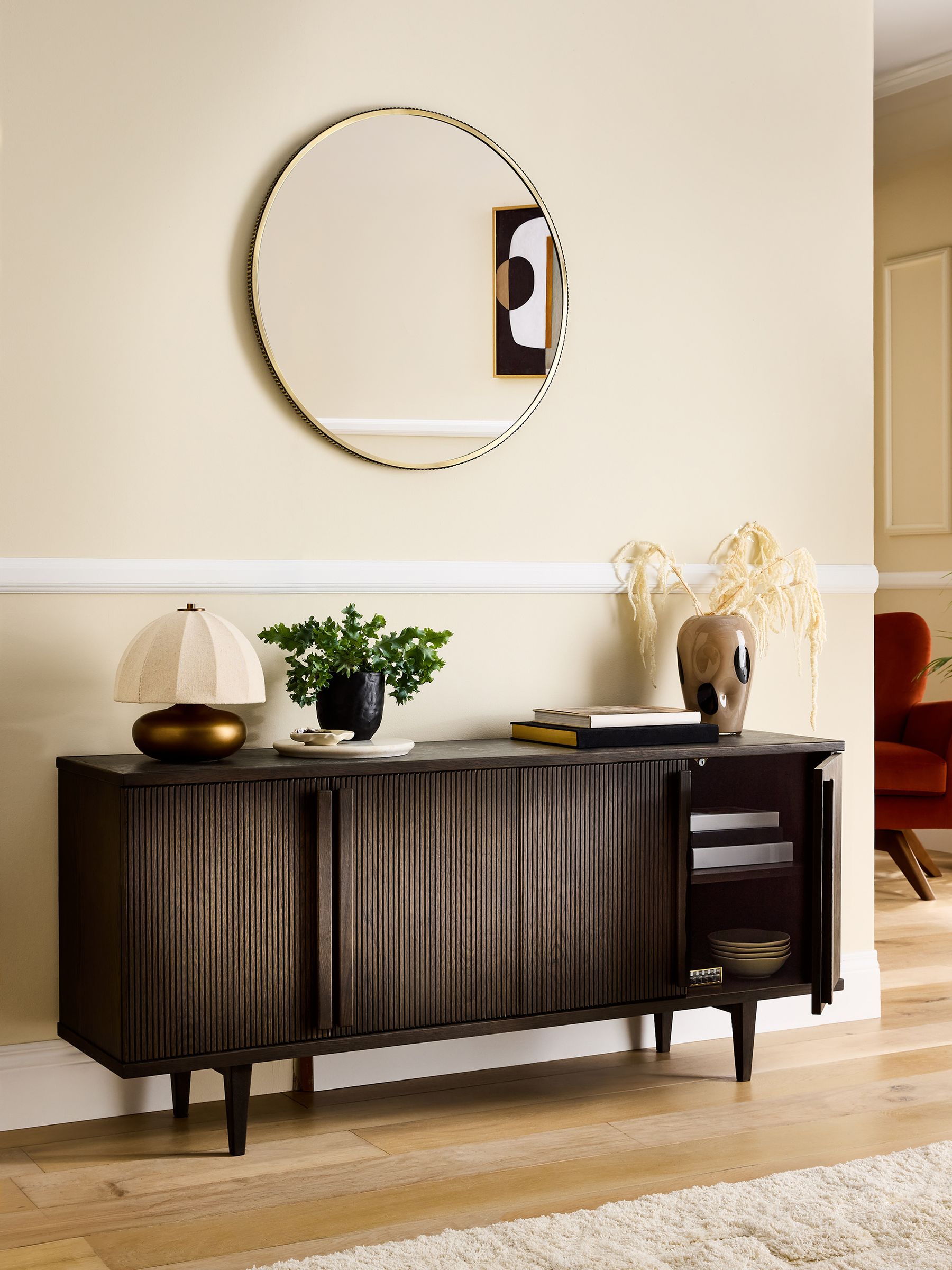 Brunswick Large Sideboard in Ribbed Dark Oak - Image 3 of 9