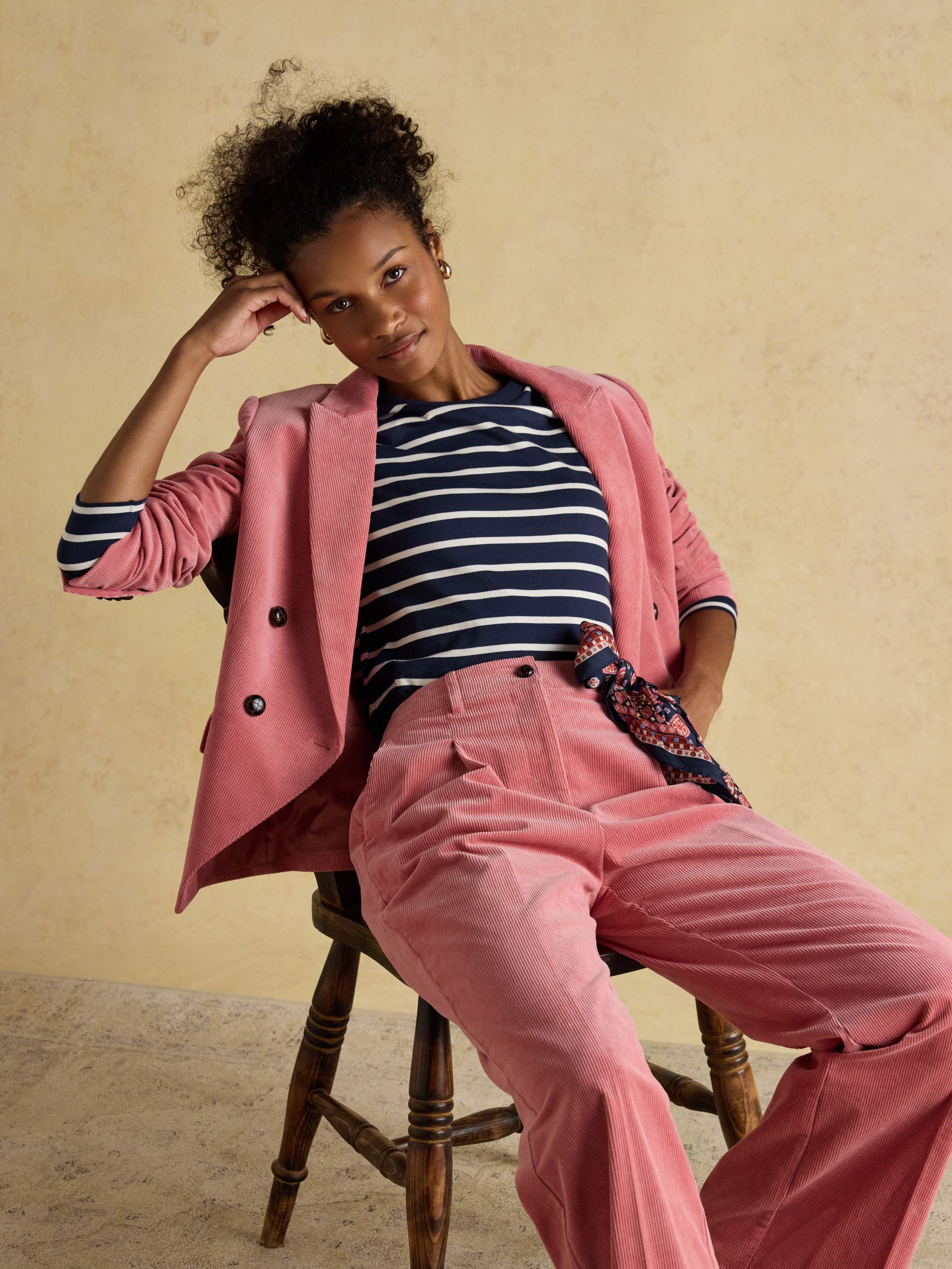 Isabella Navy 100% Cotton Jersey Breton Top - Image 6 of 7