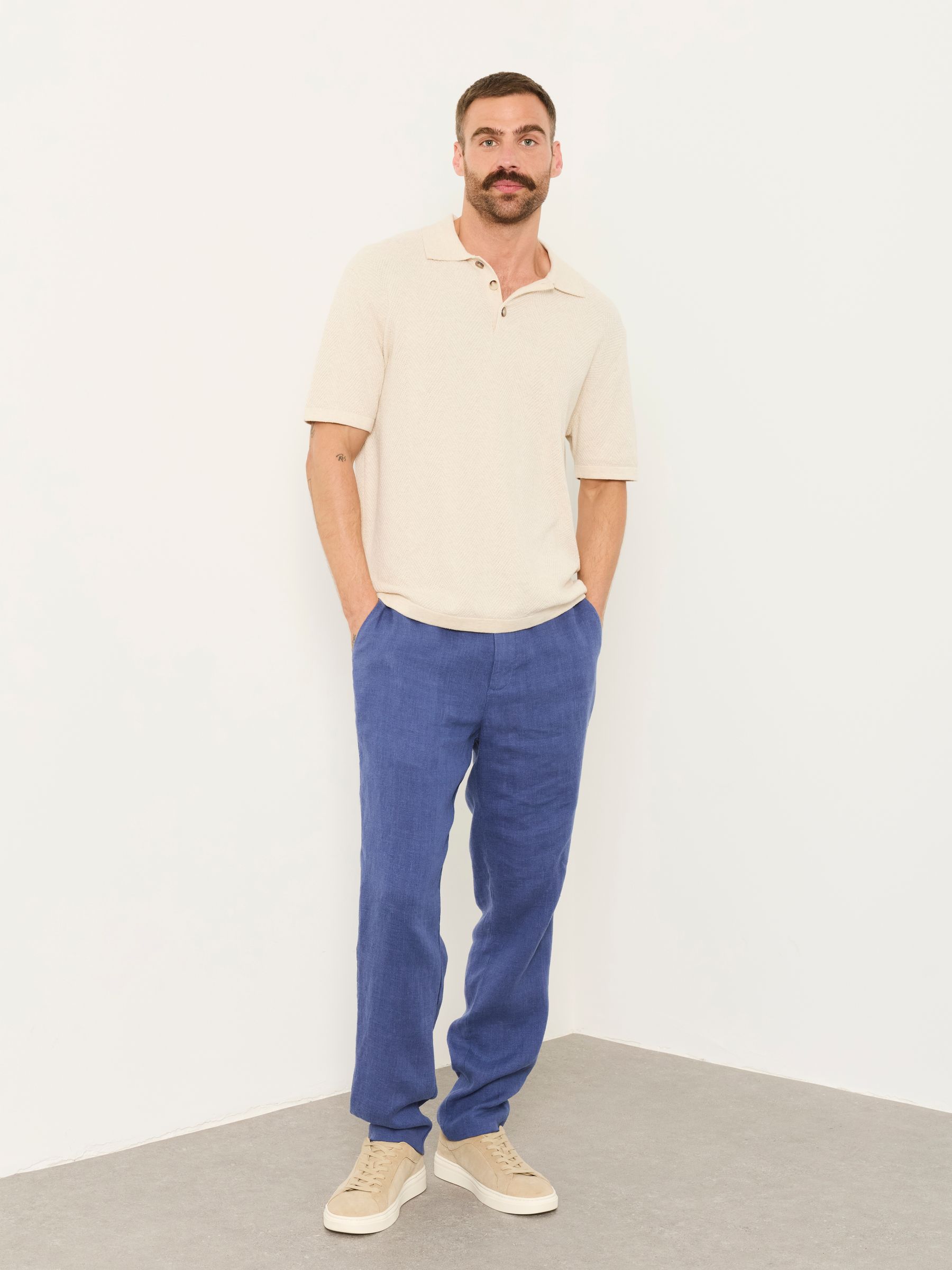 Bosbury French Navy Linen Trousers - Image 1 of 5