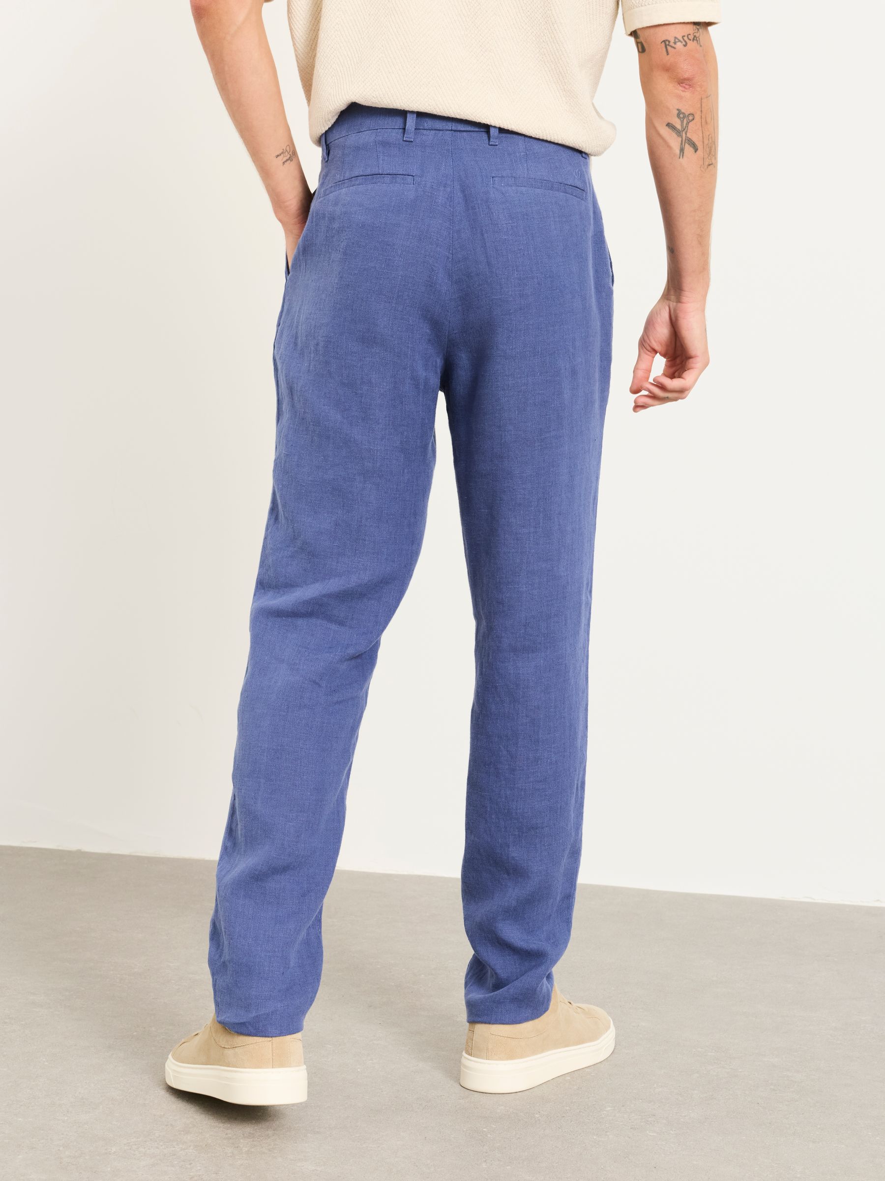 Bosbury French Navy Linen Trousers - Image 2 of 5