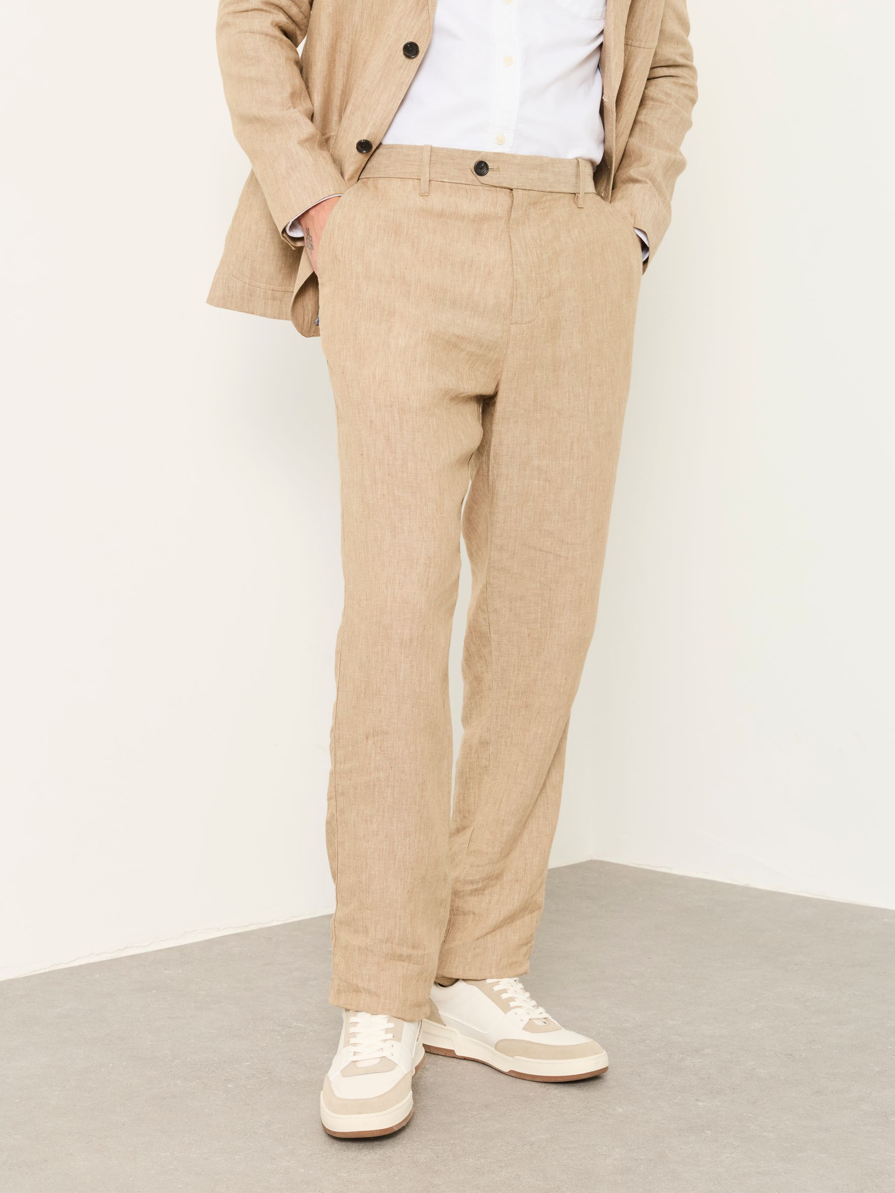 Bosbury Natural Linen Trousers - Image 1 of 7 Bosbury Natural Linen Trousers - Image 1 of 7