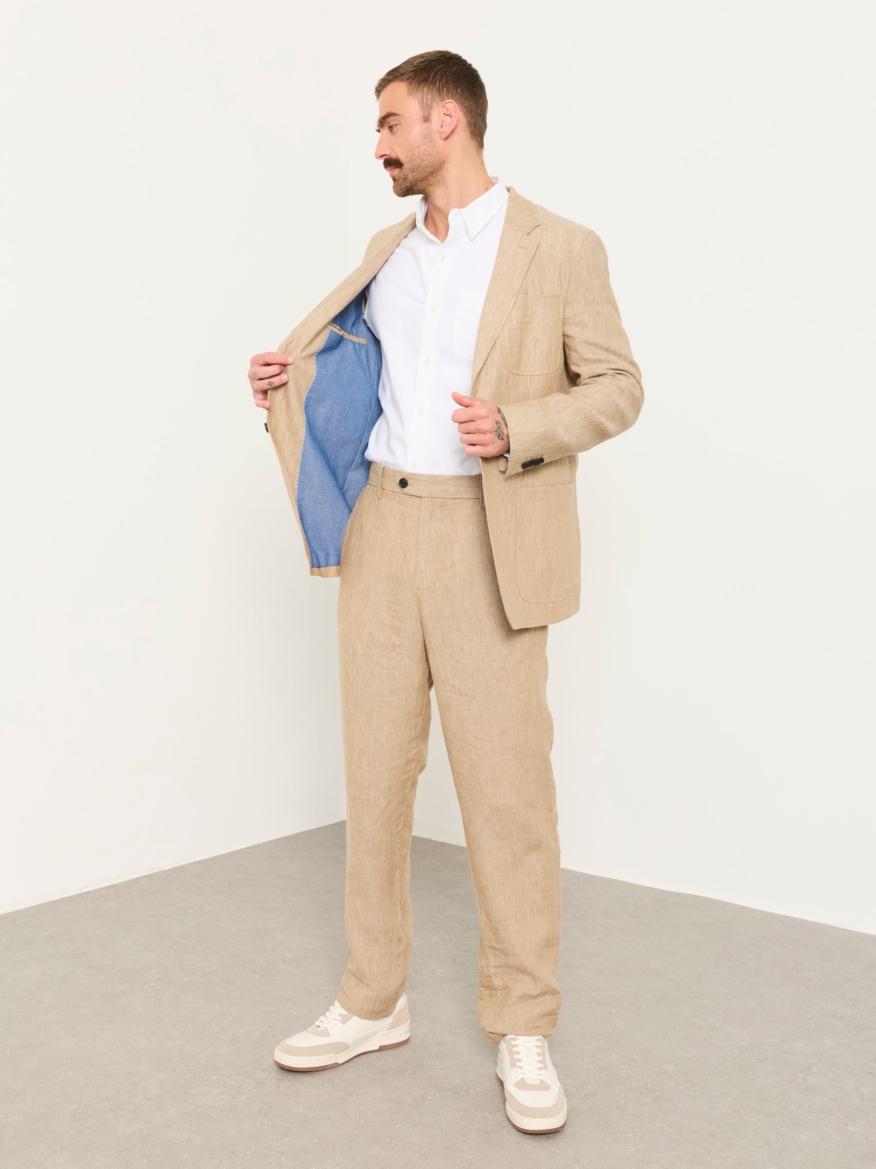 Bosbury Natural Linen Trousers - Image 6 of 7