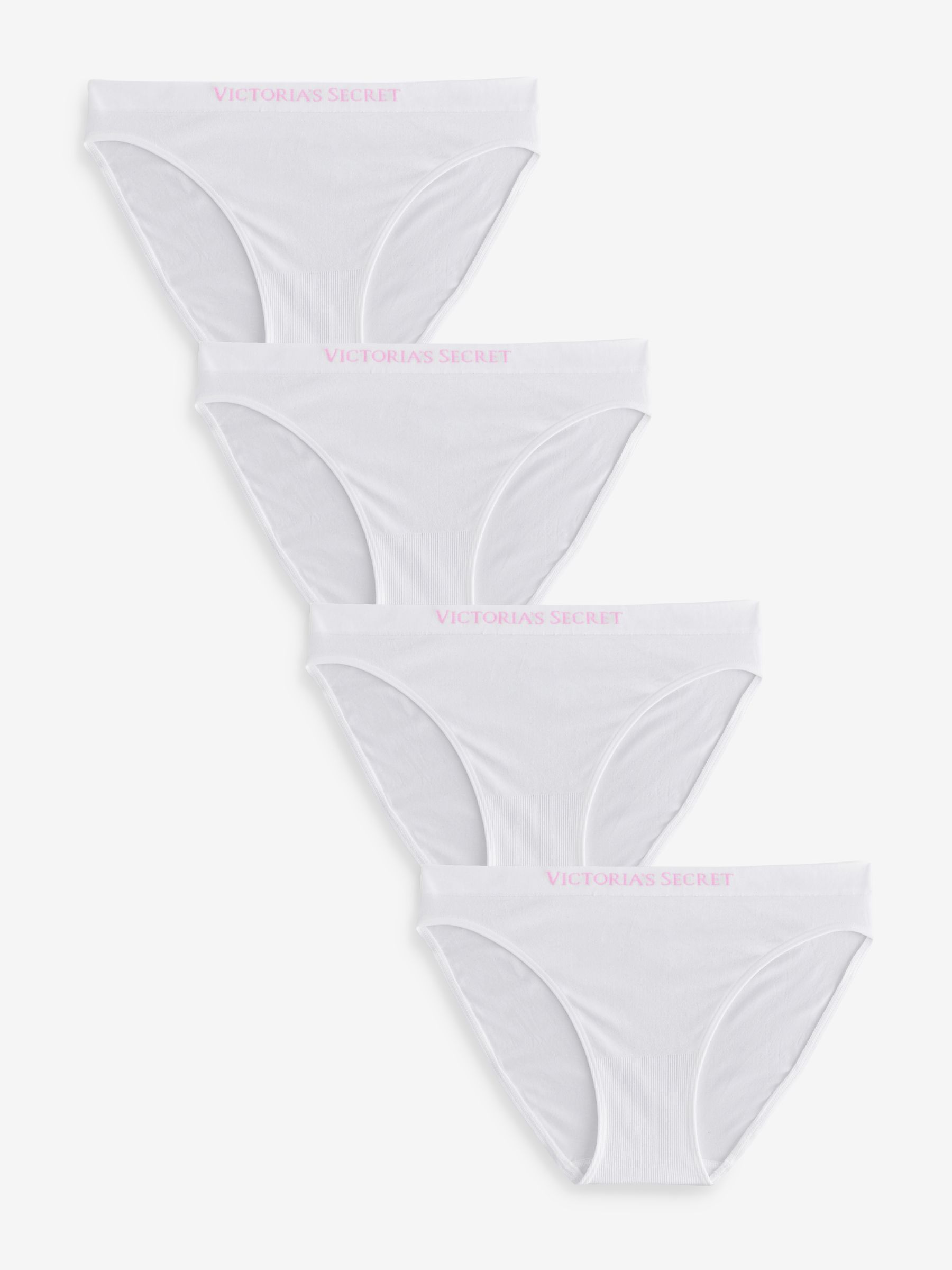 White Bikini 4 Pack Logo Knickers - Image 1 of 3 White Bikini 4 Pack Logo Knickers - Image 1 of 3