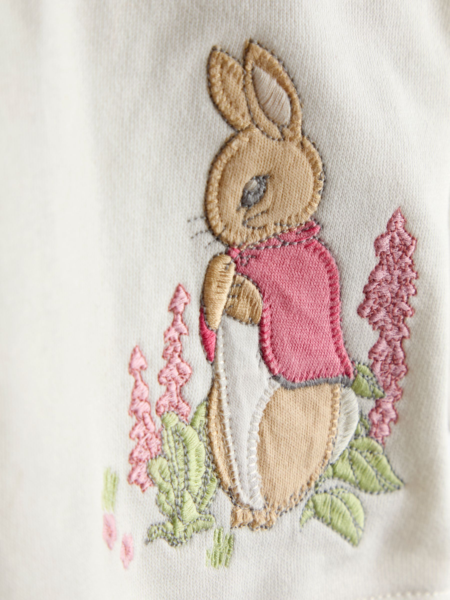 Pink Flopsy Bunny Appliqué Collared Sweatshirt and Legging - Image 7 of 7