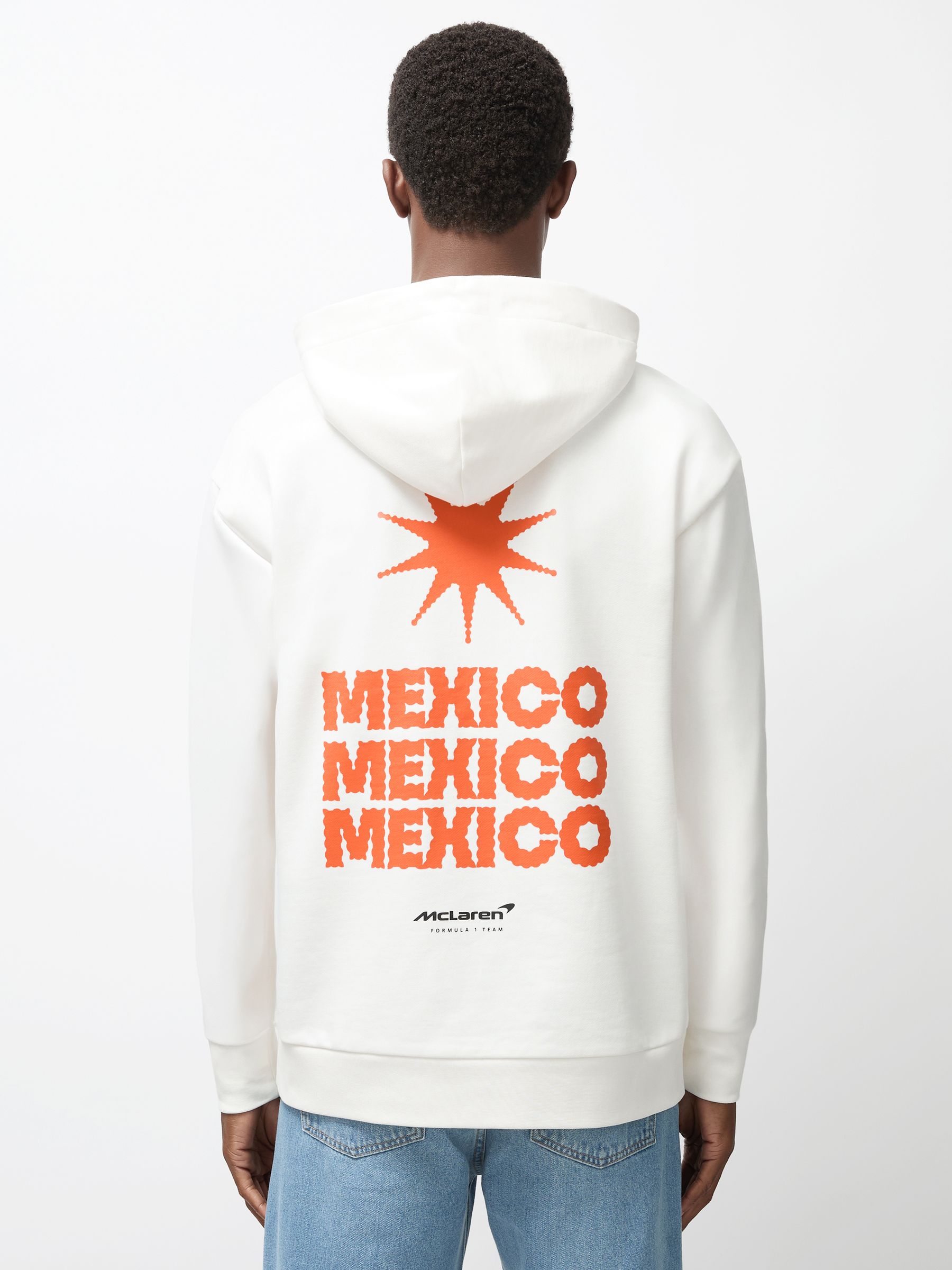 McLaren F1 Team Mexico City Hoodie Unisex Fit in White - Image 7 of 9