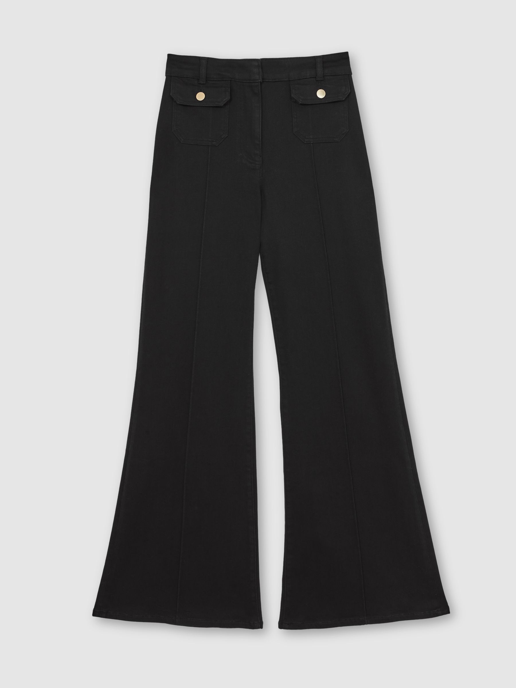 Flared Pocket-Detail Jeans in Black - image 1