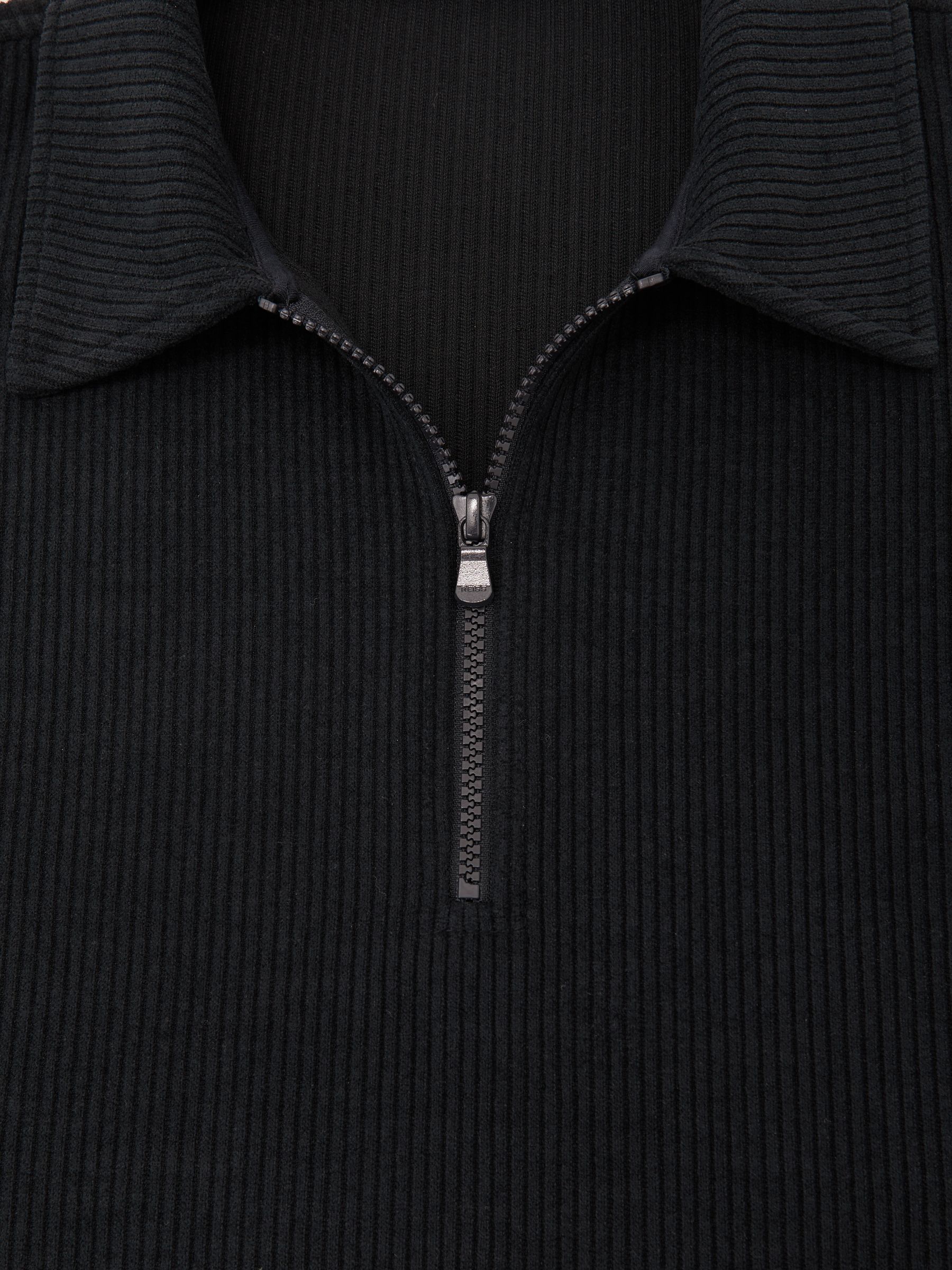 Corduroy Half-Zip Polo Shirt in Navy - image 3