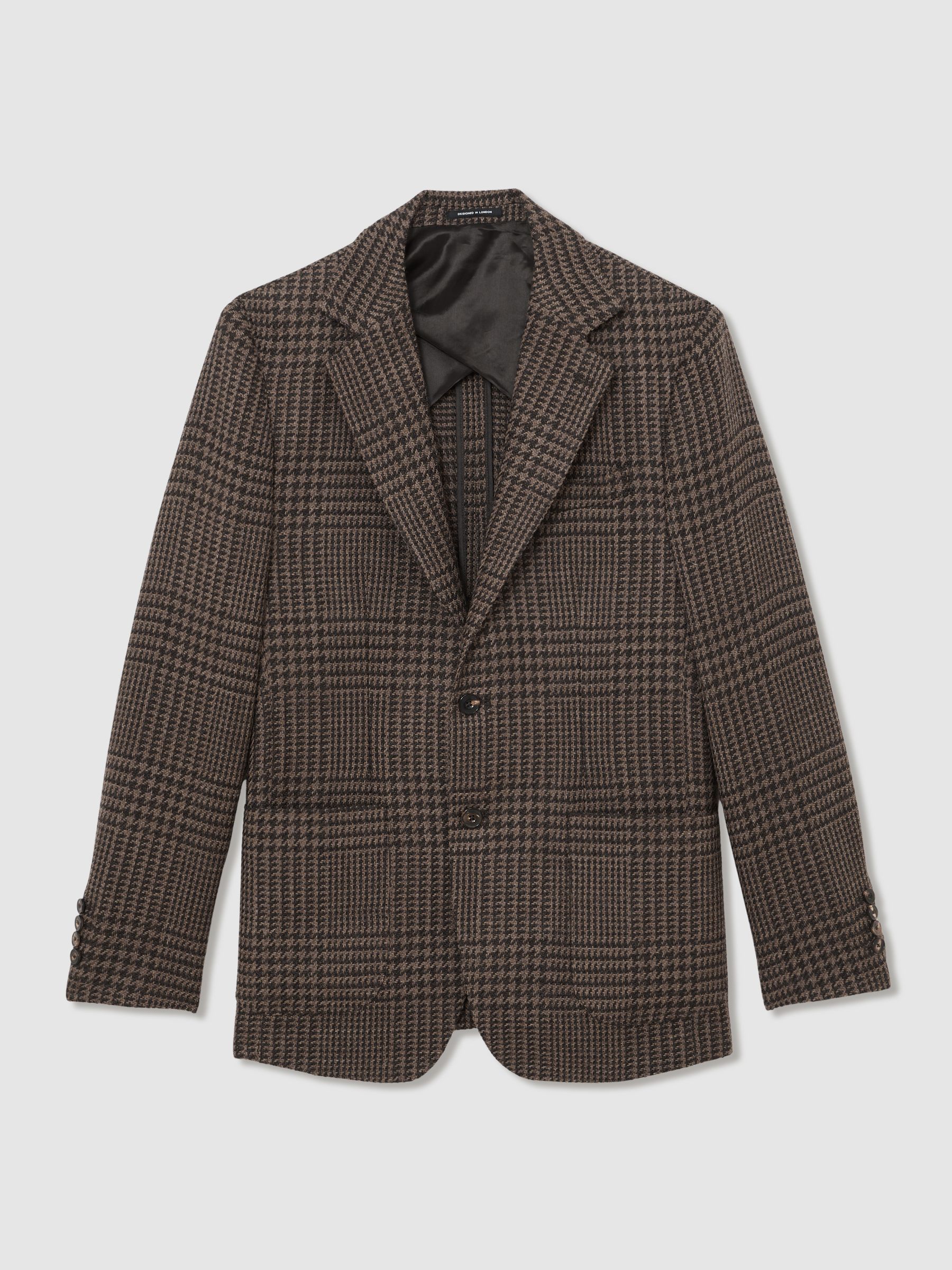 Atelier Check Single-Breasted Blazer Wool Tailored-Fit in Brown - image 1
