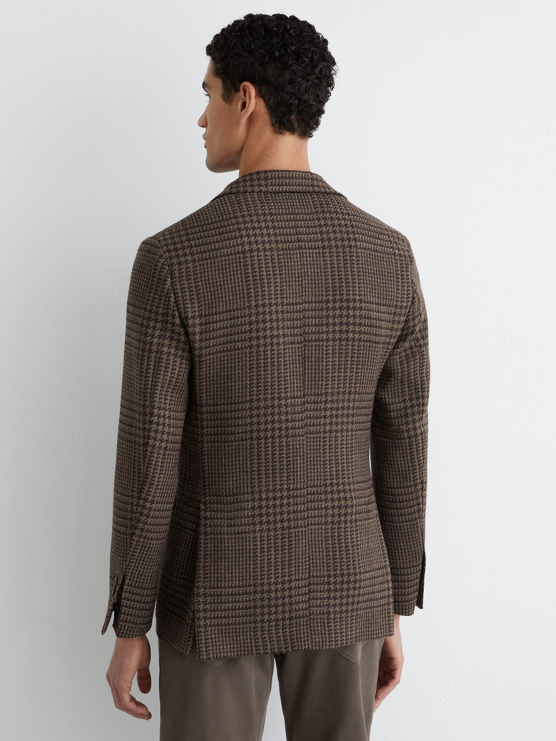 Atelier Check Single-Breasted Blazer Wool Tailored-Fit in Brown - image 4