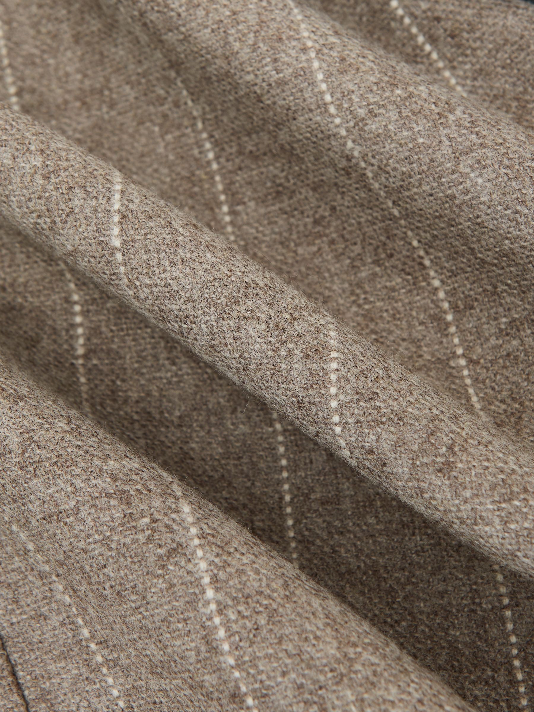 Atelier Wool Single-Breasted Blazer Pinstripe Classic-Fit in Mocha Brown - image 3