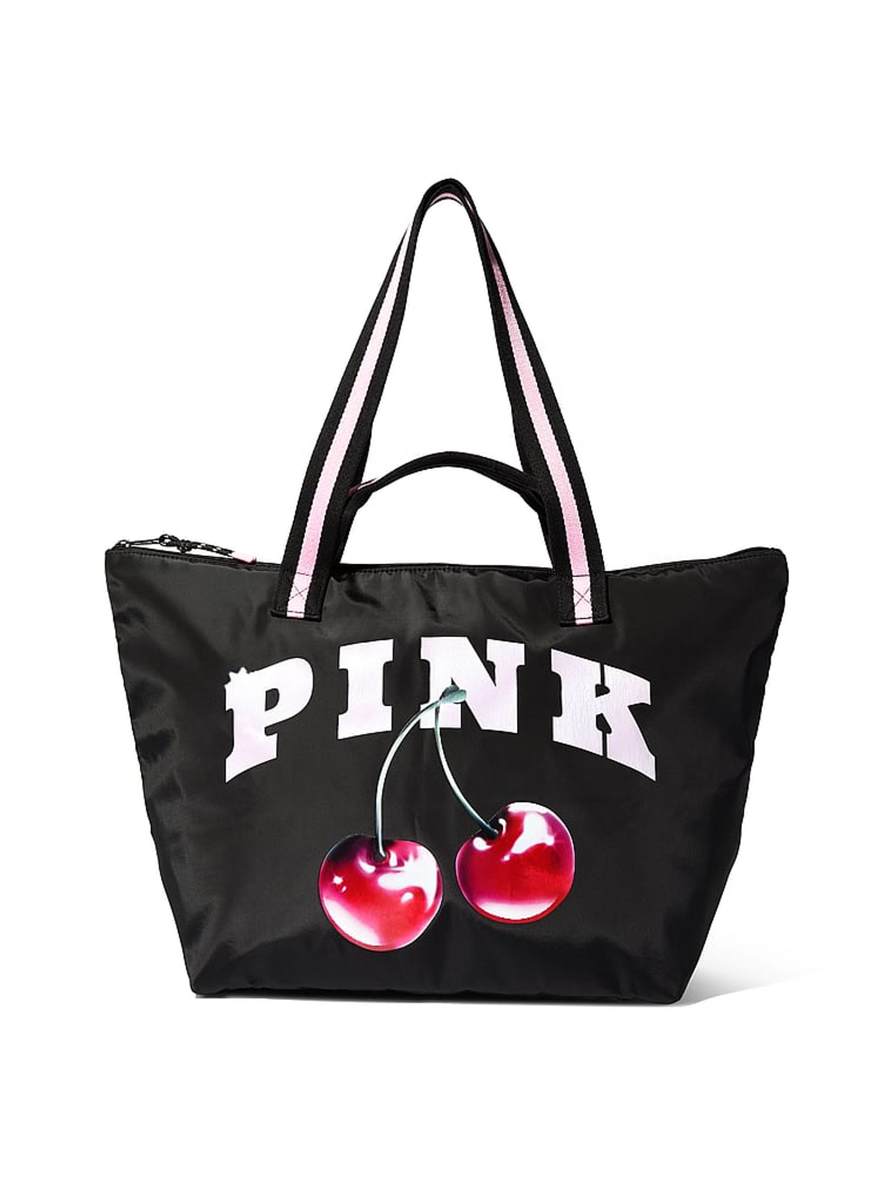 Black Cherry Print Large Nylon Tote Bag - Image 2 of 3