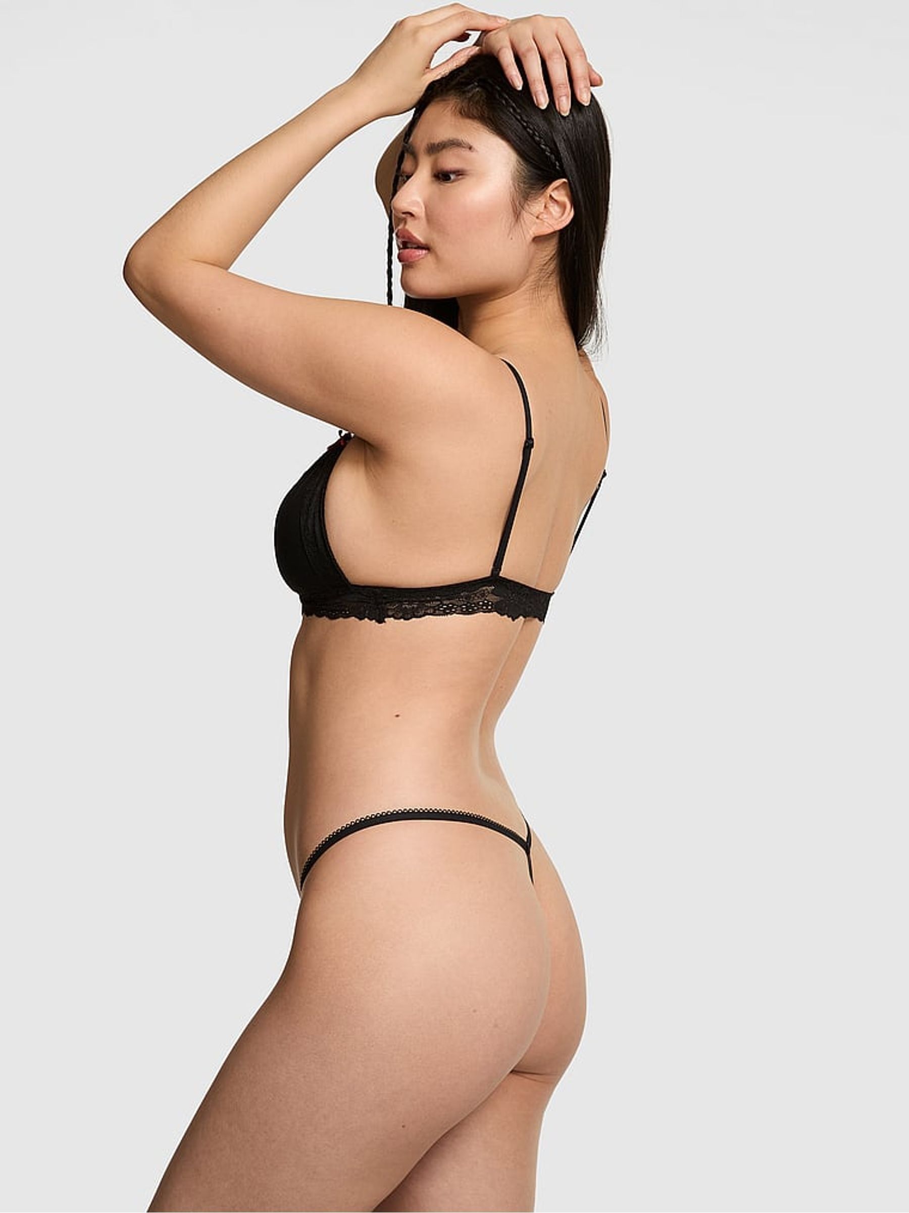 Black Embroidery Bralette and Knickers Set - Image 3 of 3