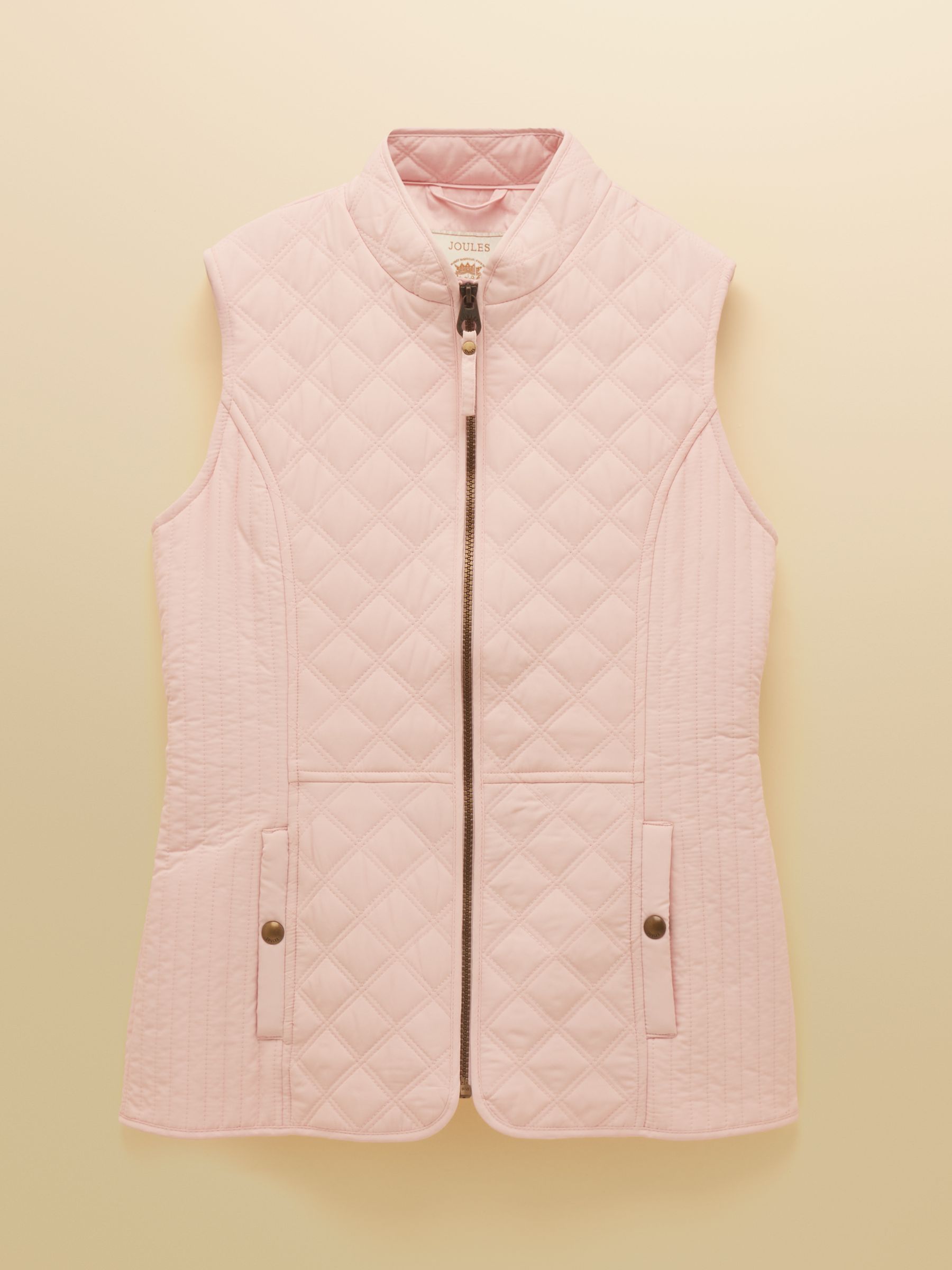 Minx Light Pink Showerproof Diamond Quilted Gilet | Joules
