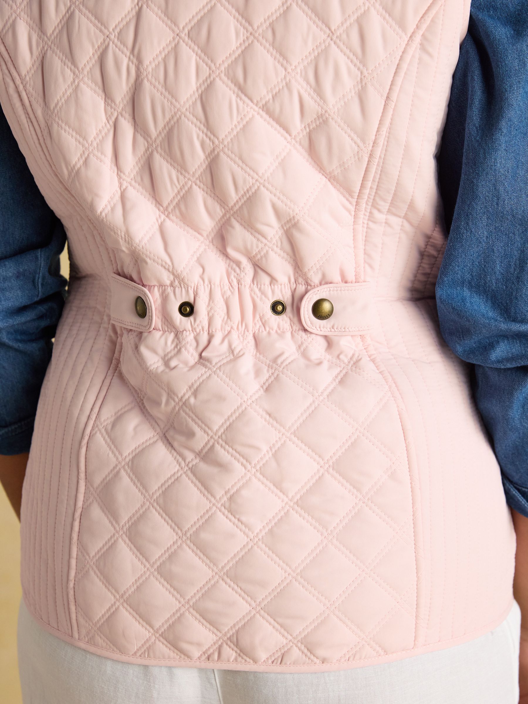 Minx Light Pink Showerproof Diamond Quilted Gilet - Image 9 of 10
