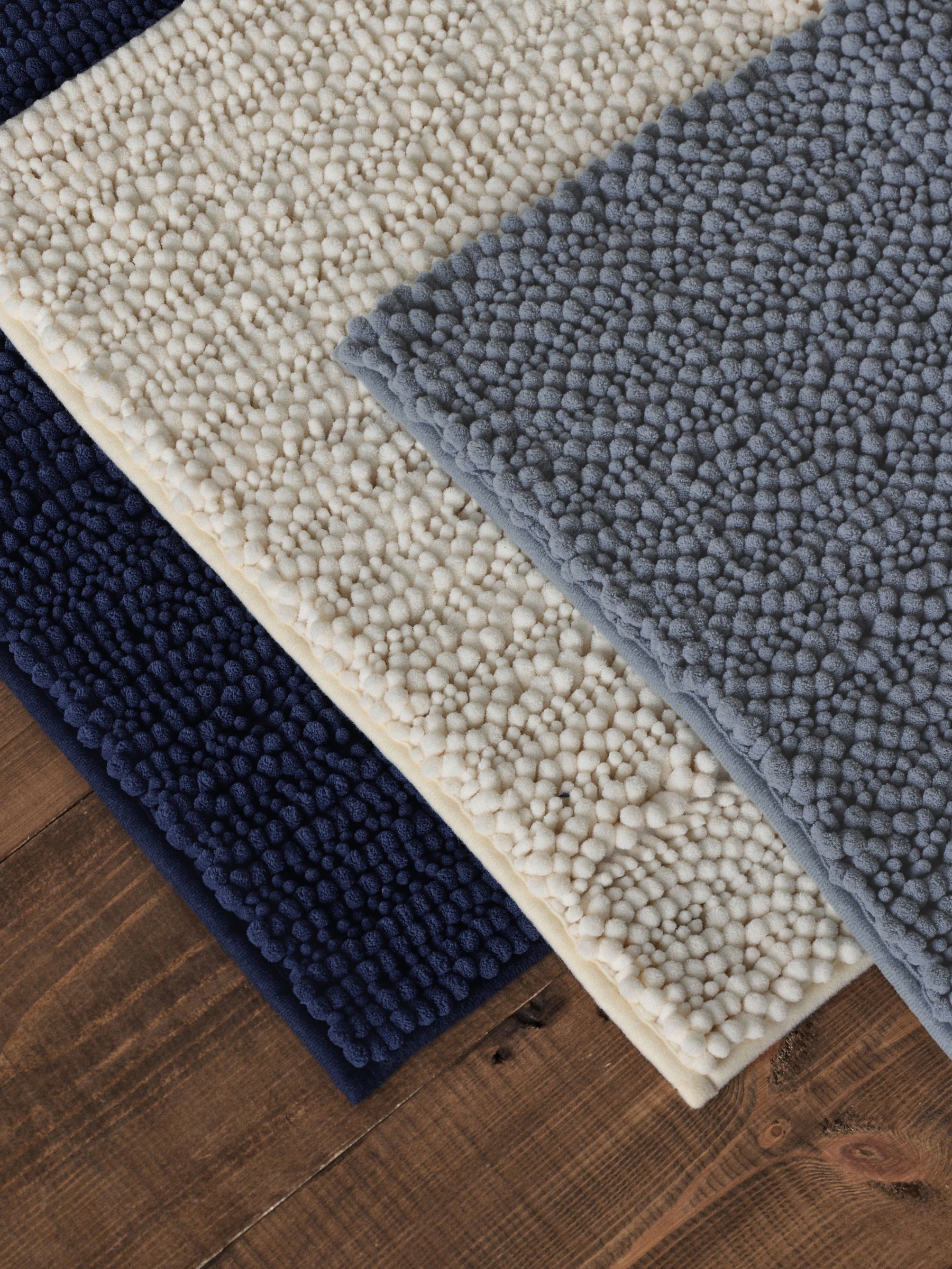 3 Pack Navy/White Textured Bobble Bath Mats - Image 2 of 6